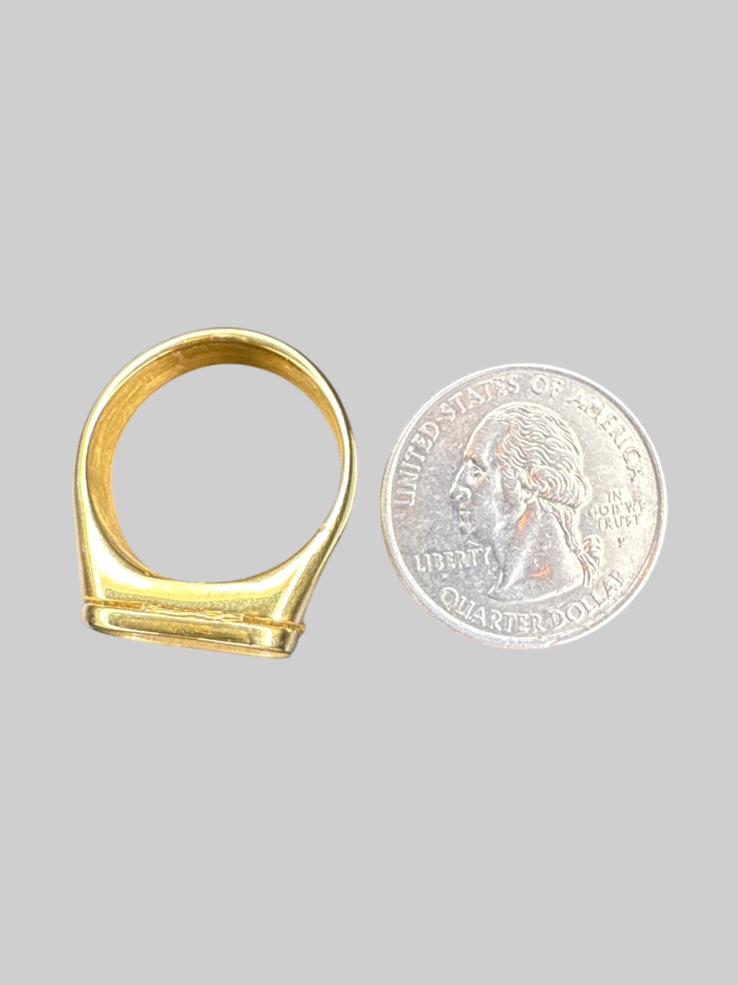 Size 9 mother of pearl gold colored ring