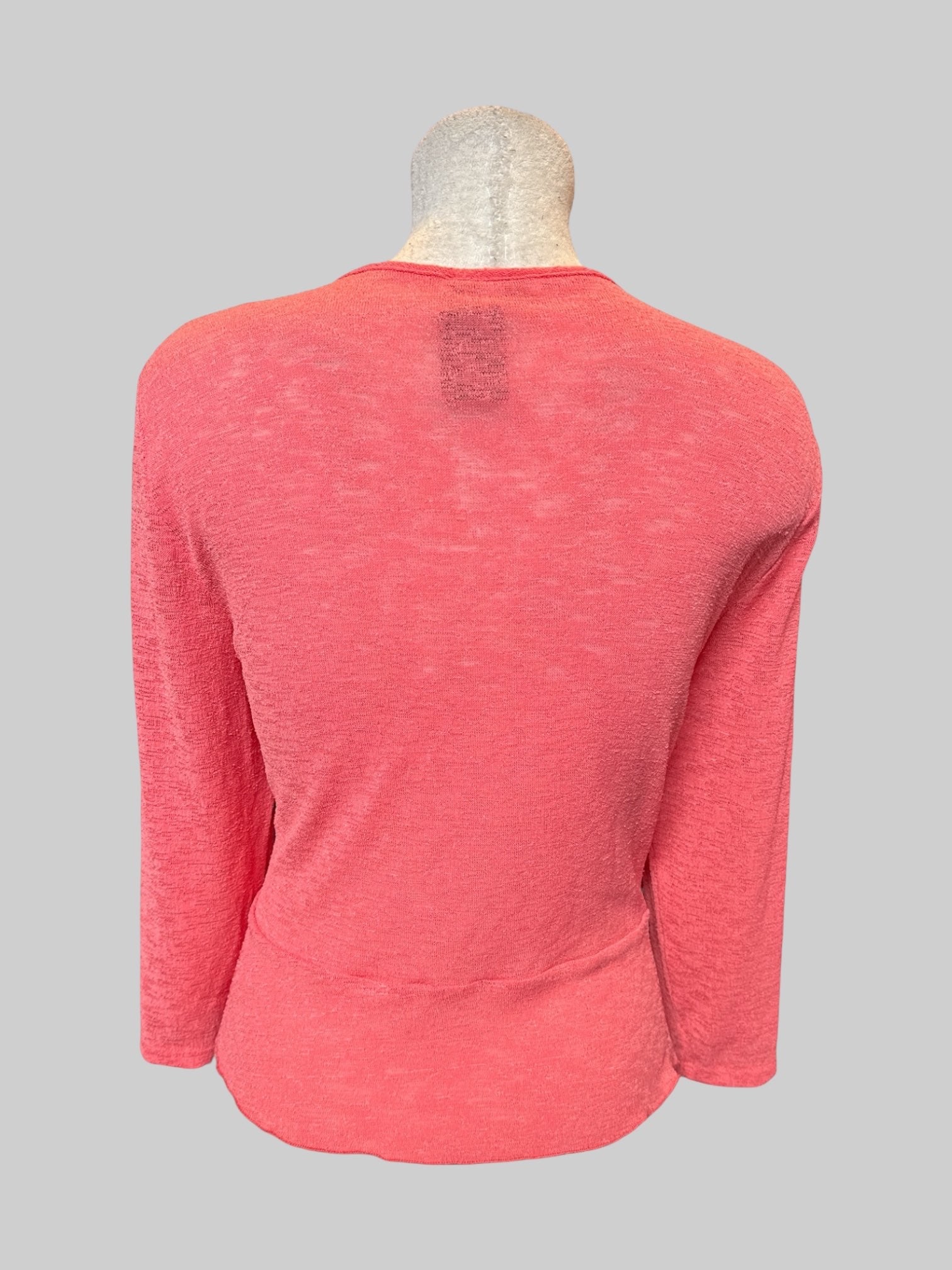 L Pink tie top with 3/4 sleeves
