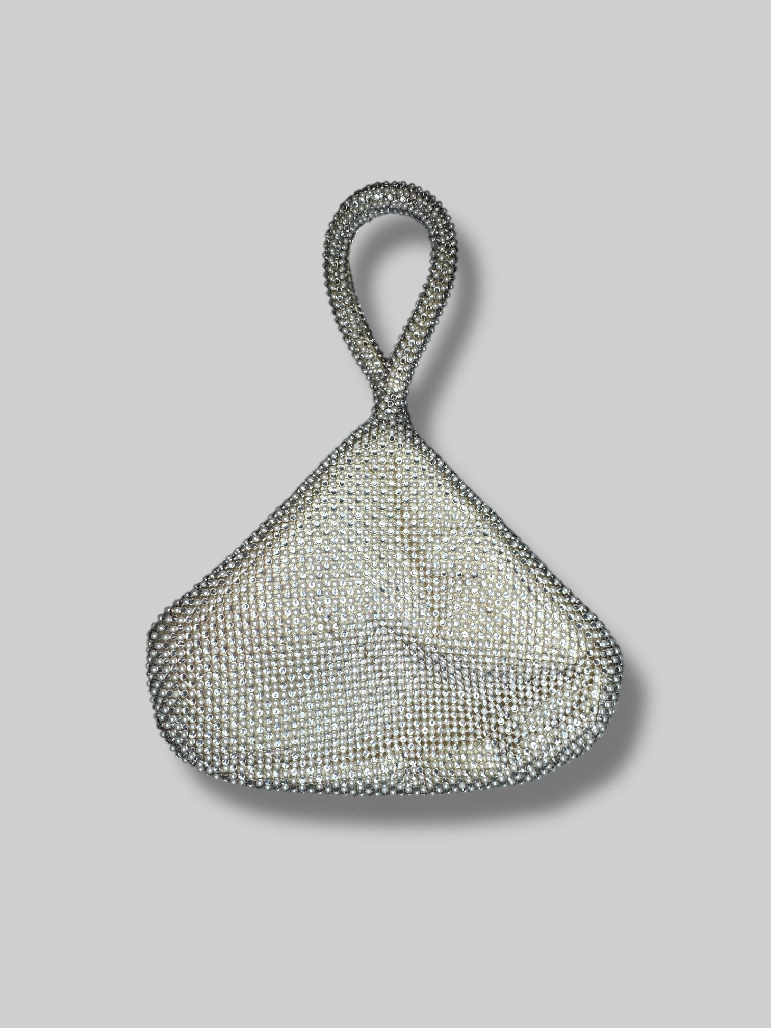Vintage bedazzled folding handbag with zipper closure