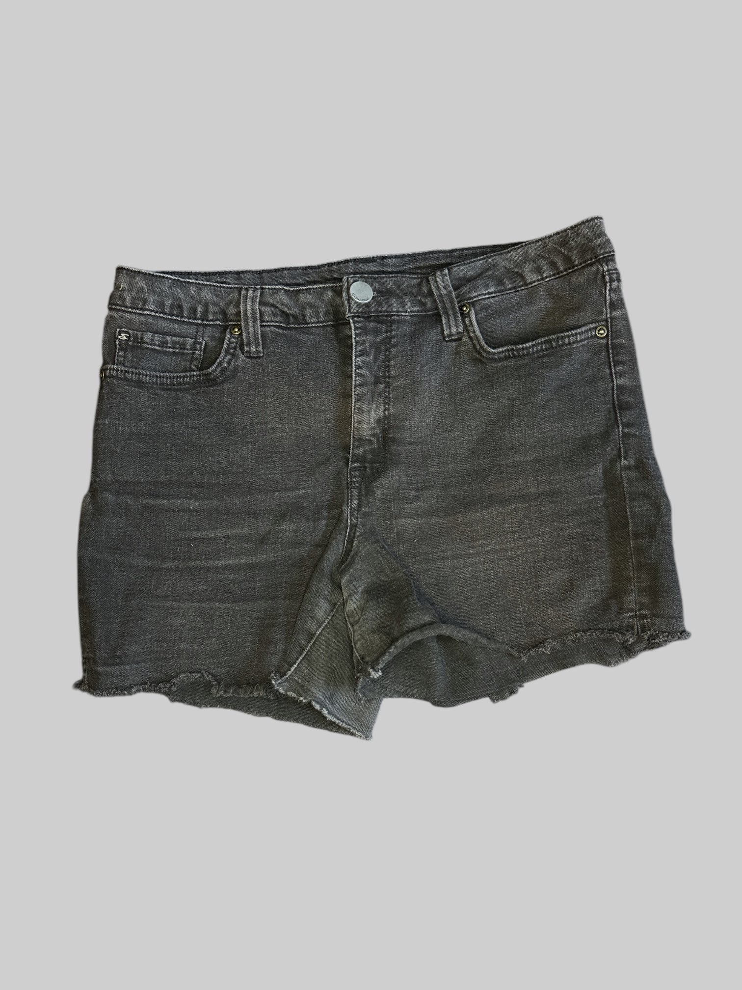 XL Black denim distressed shorts