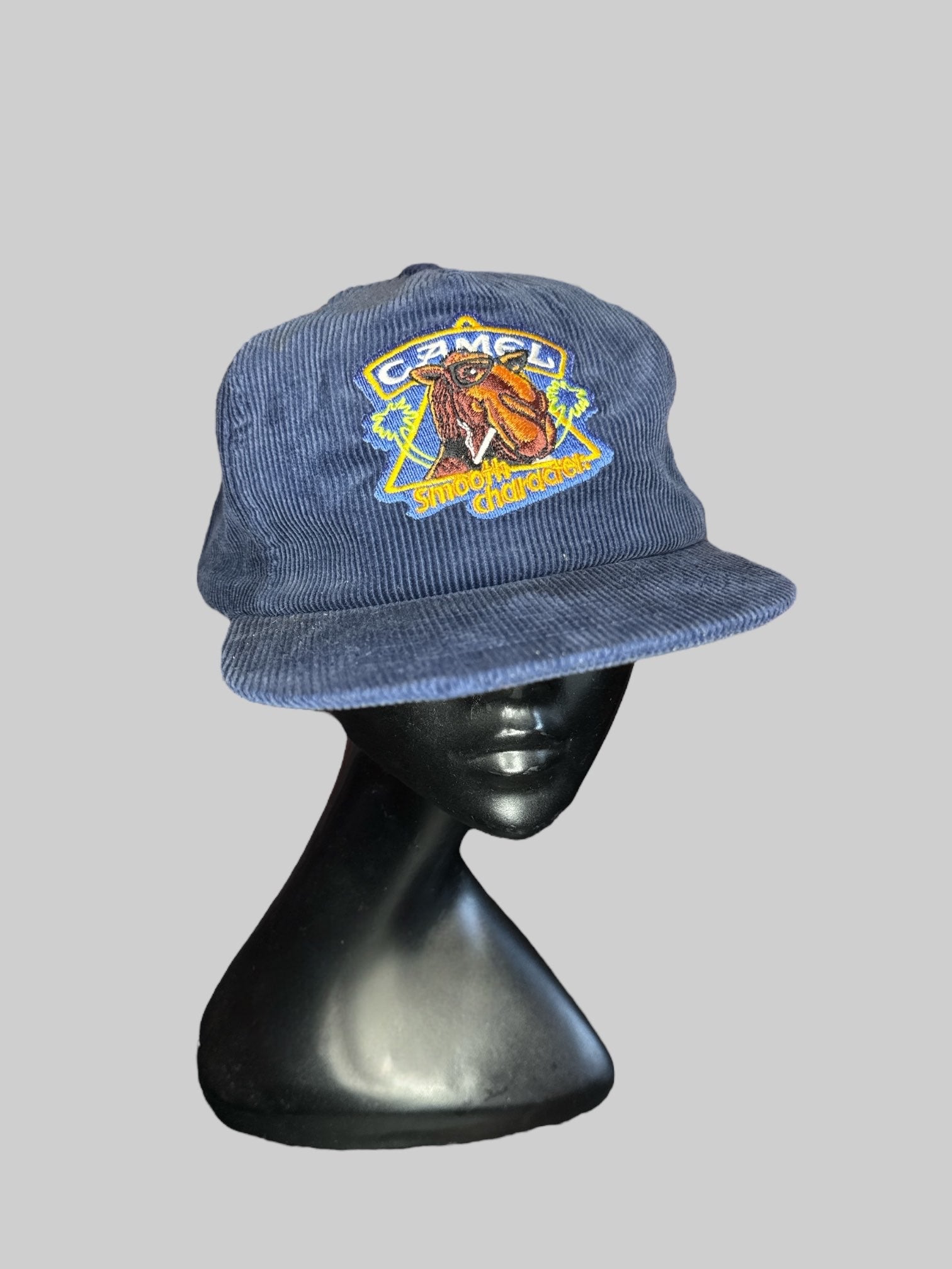 Vintage rare blue corduroy Joe Camel collectors snap back hat