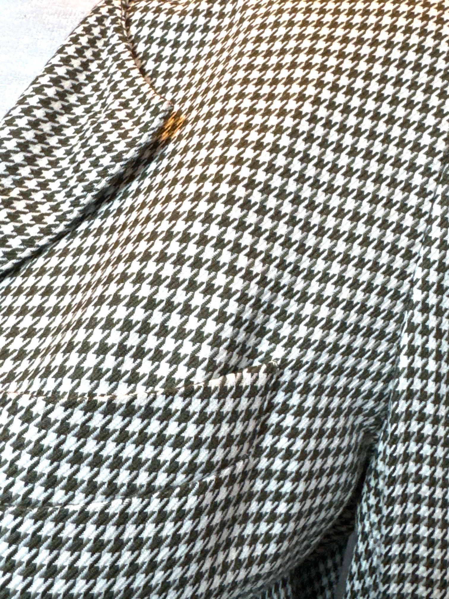 M Vintage green and white houndstooth blazer with shoulder pads