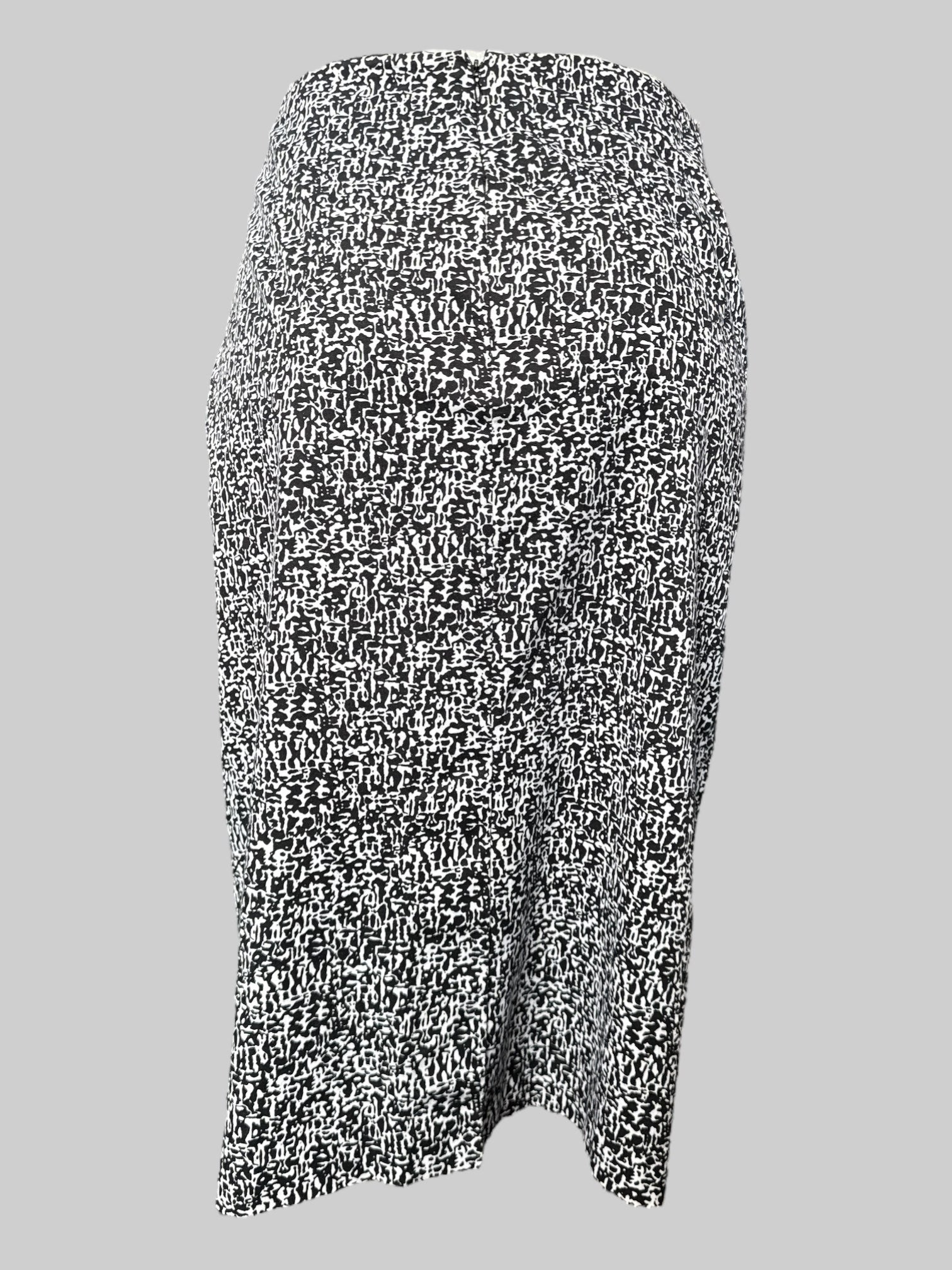 L Black and white pattern pencil skirt