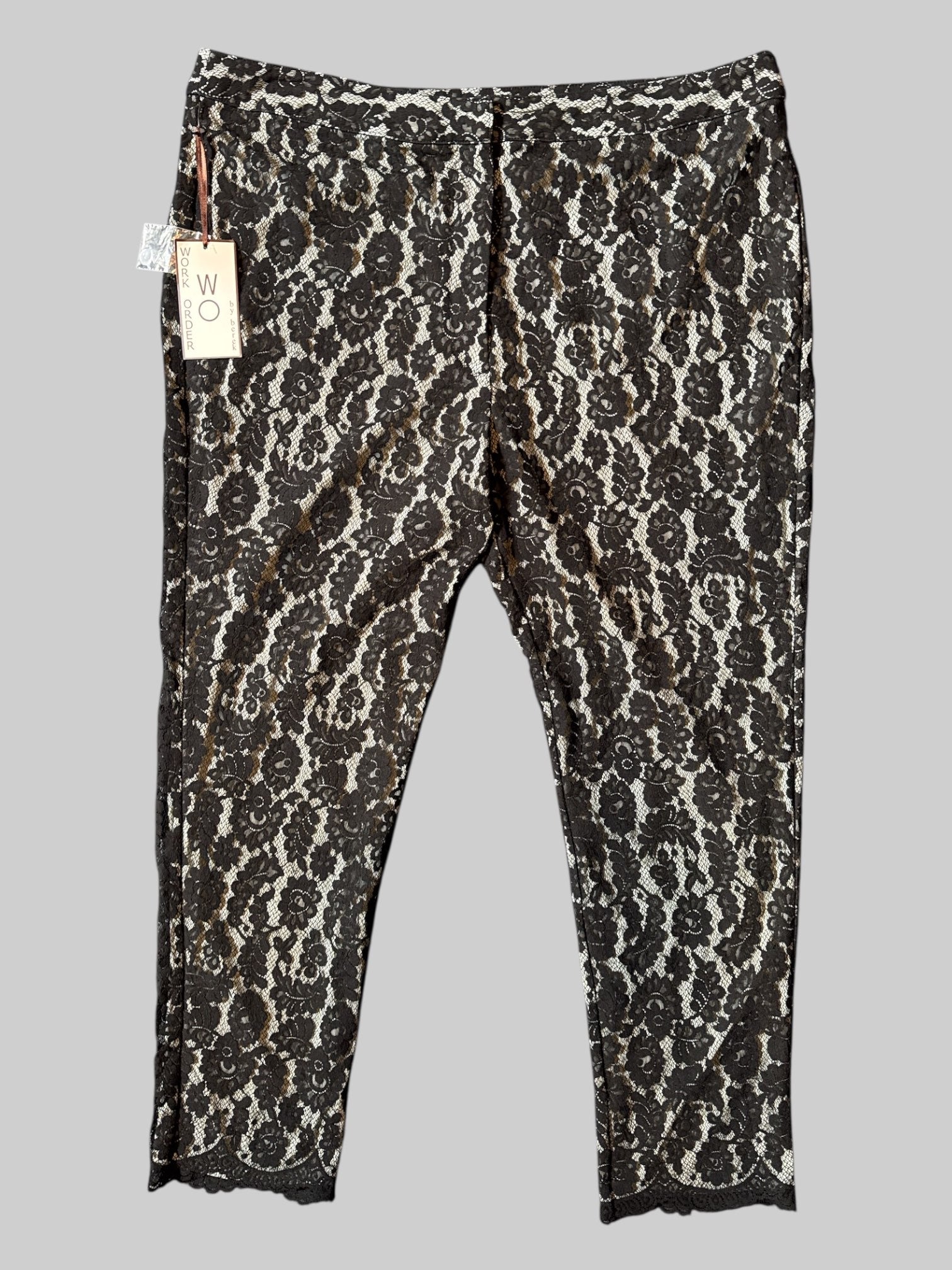 0X NWT off-white pants with black lace overlay