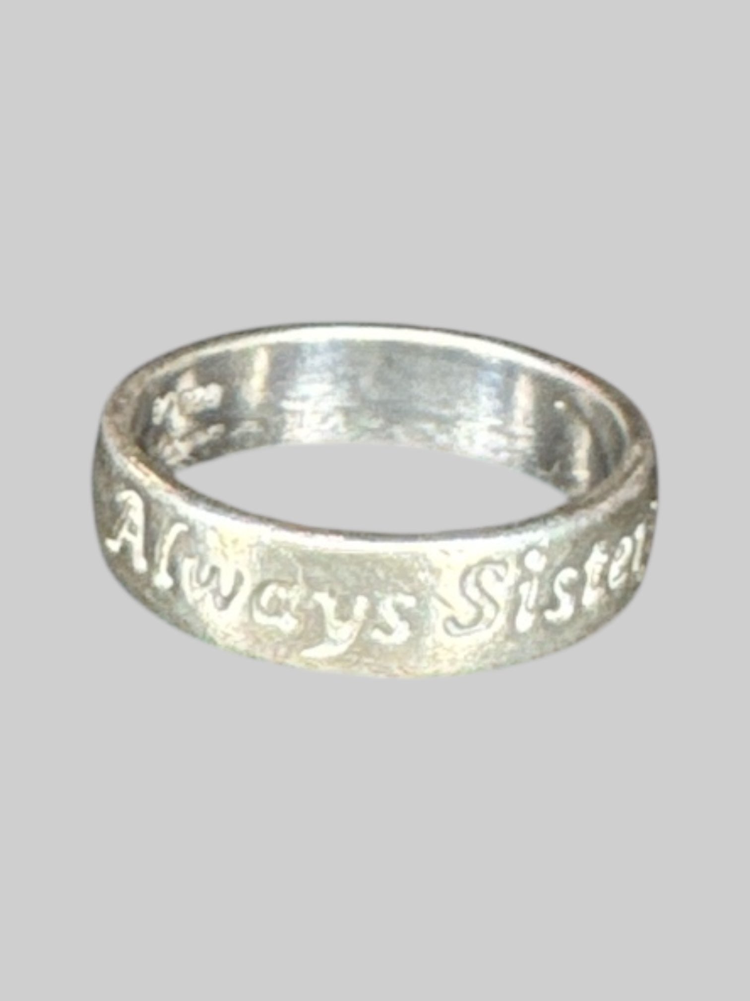 Size 6 Sterling Silver “Always sisters, forever friends” ring