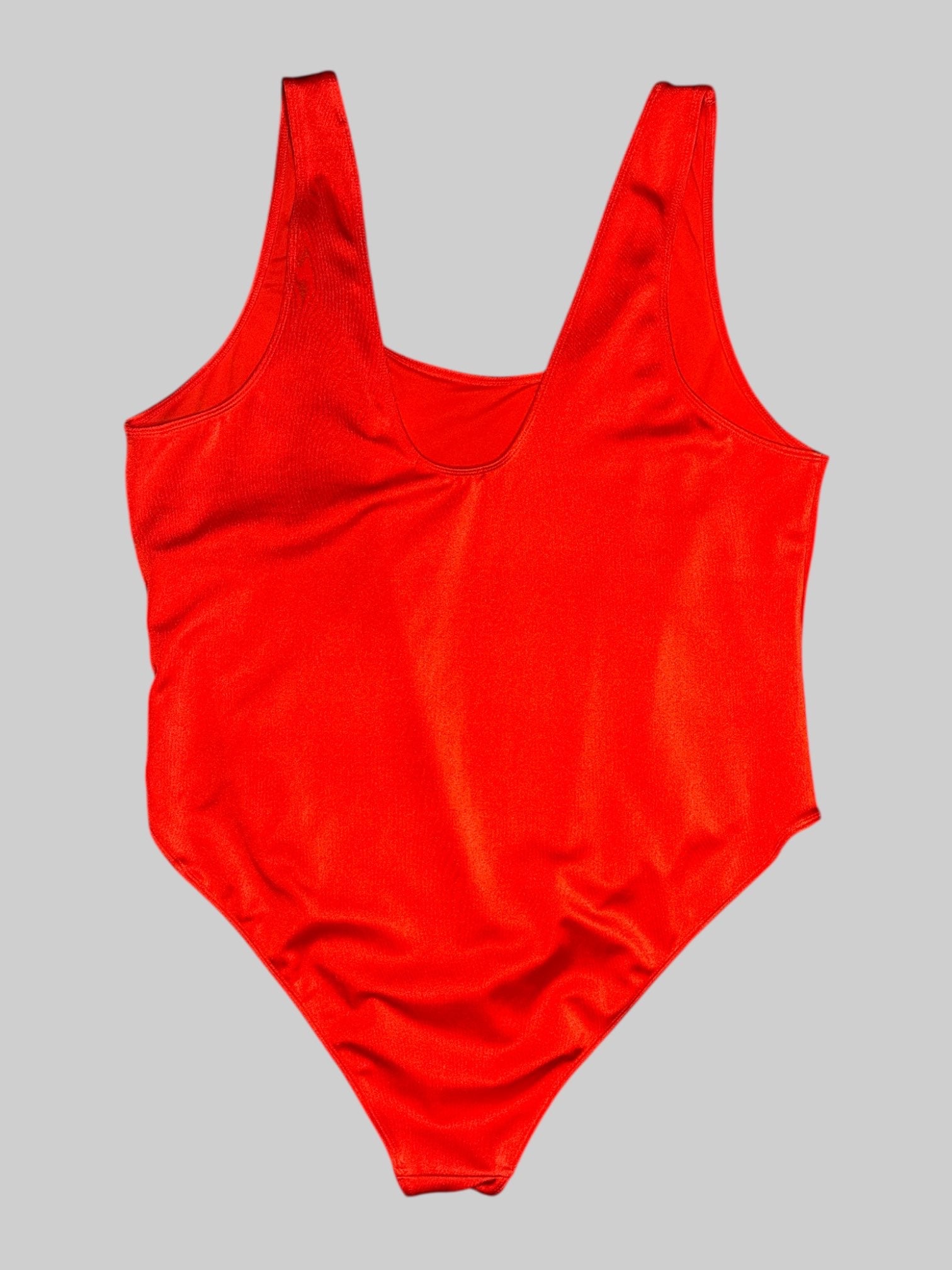3X Red one piece bathing suit with speedo decal