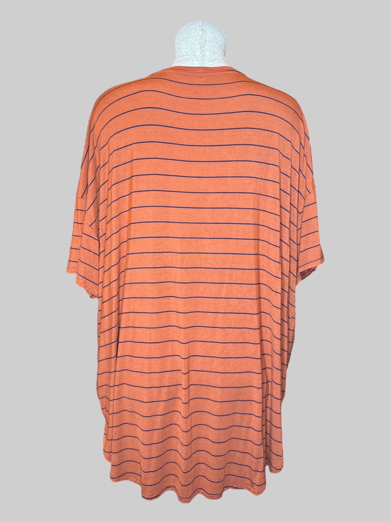 4X Orange and navy blue striped soft tee