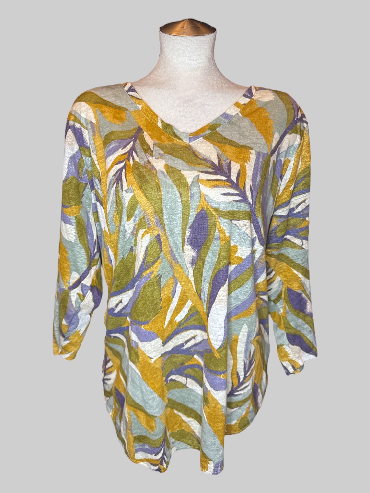 4X Multicolor, botanical shirt with half sleeves