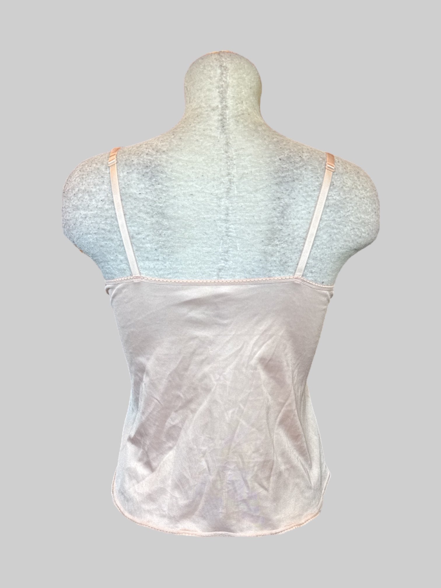 S Vintage pink cropped top with Lacey neckline and bow