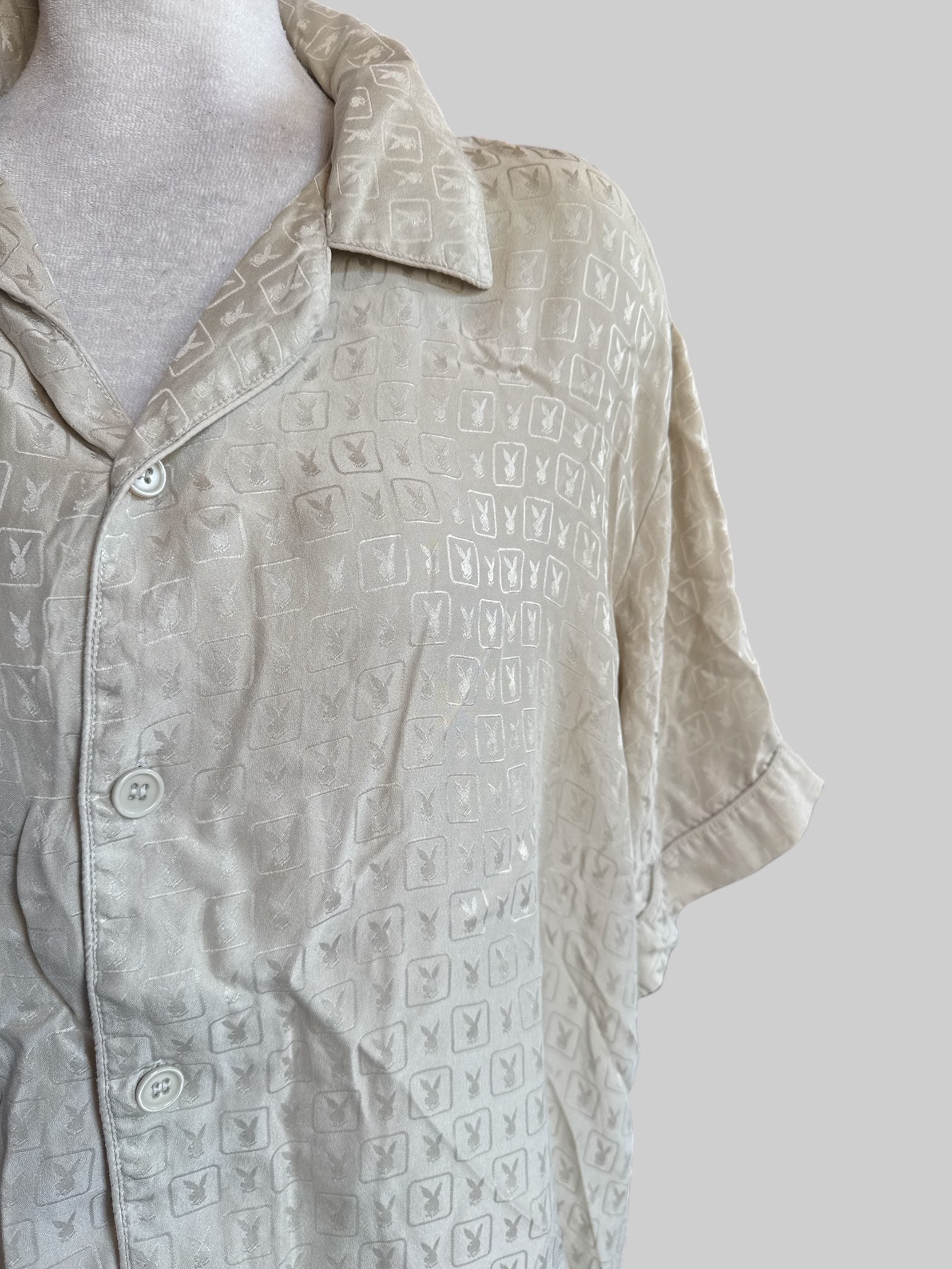 XL Vintage 80s Playboy 100% silk button down