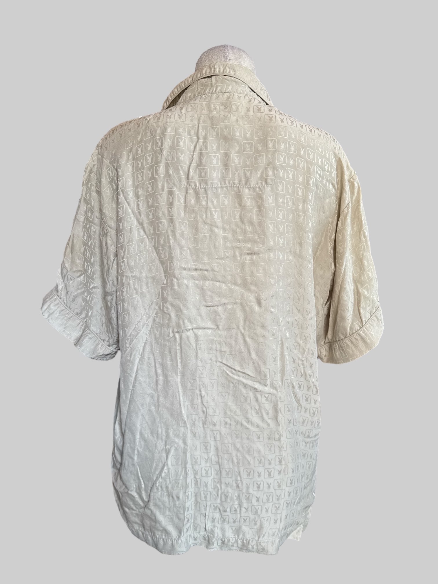 XL Vintage 80s Playboy 100% silk button down