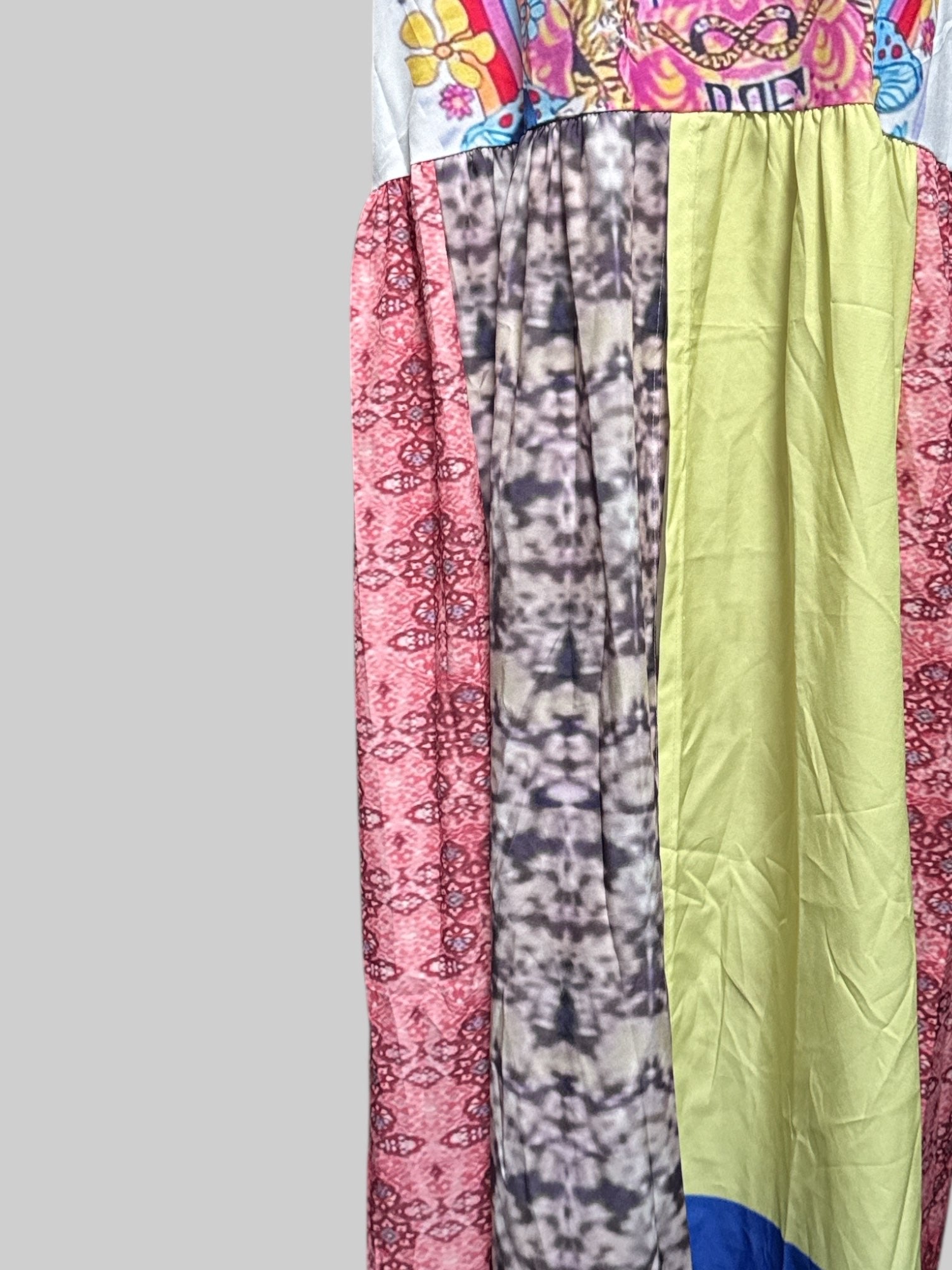 XL Multicolor funky dress with front slit