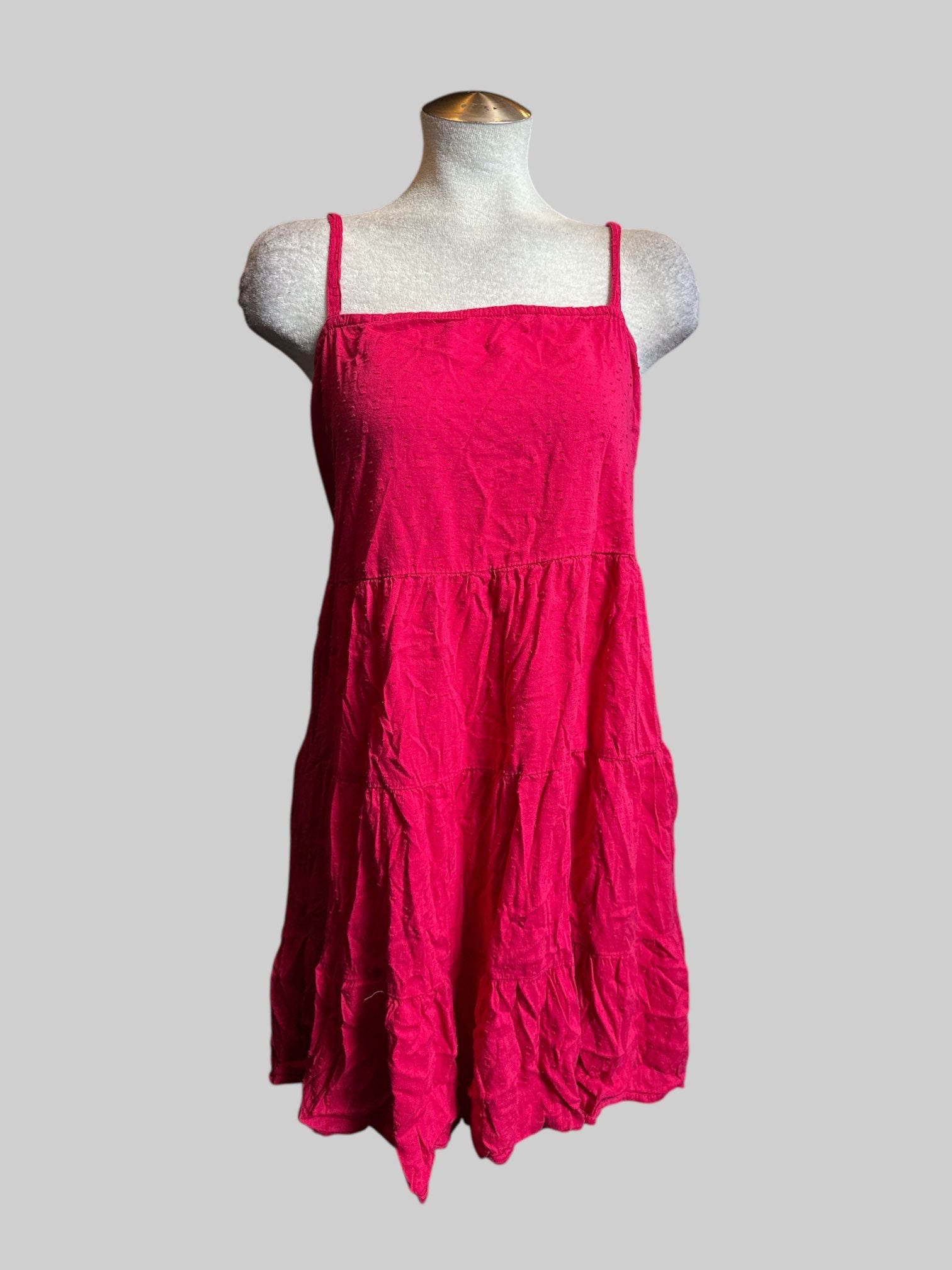 0X Pink tiered dress with adjustable sleeves