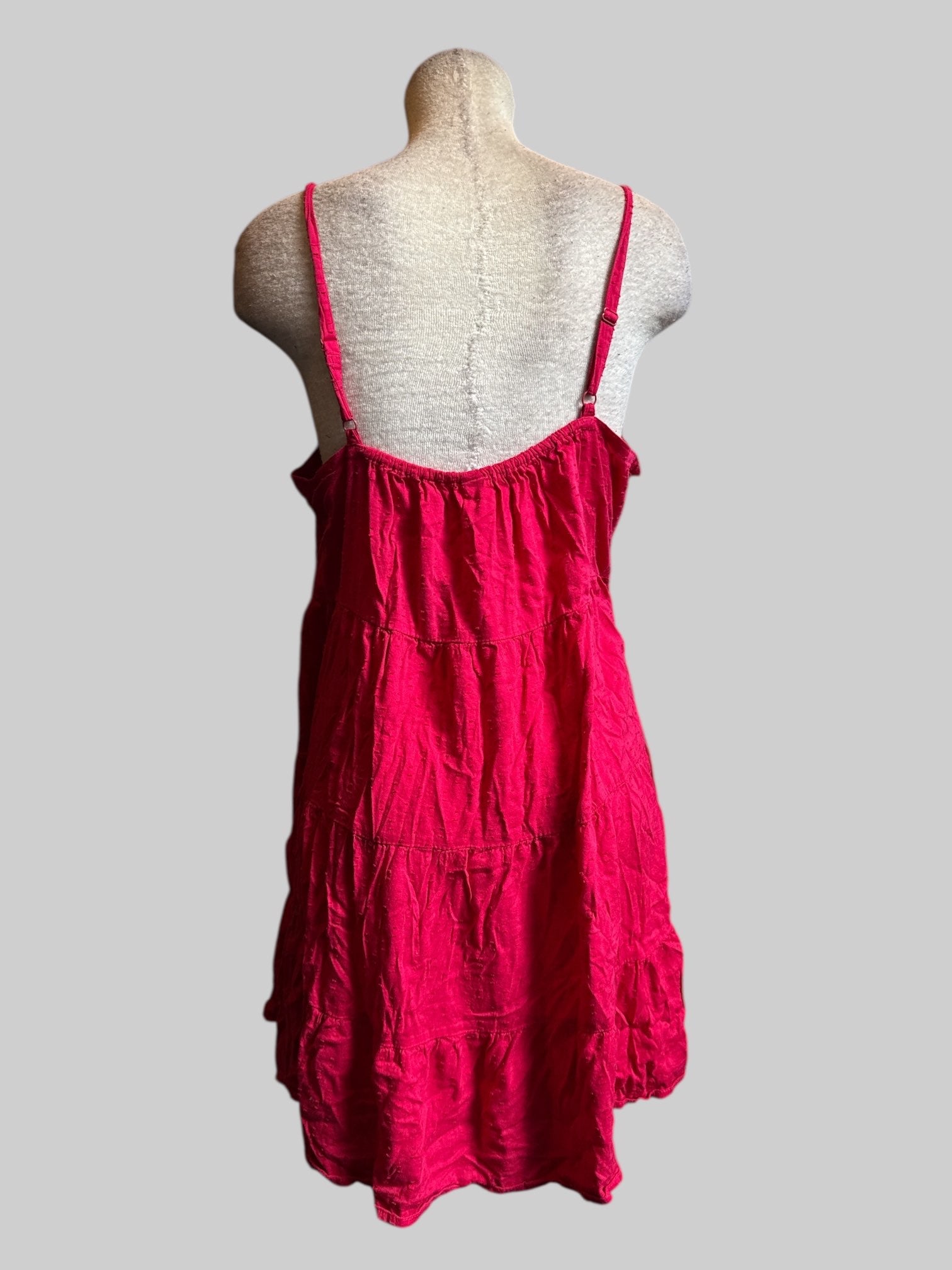 0X Pink tiered dress with adjustable sleeves