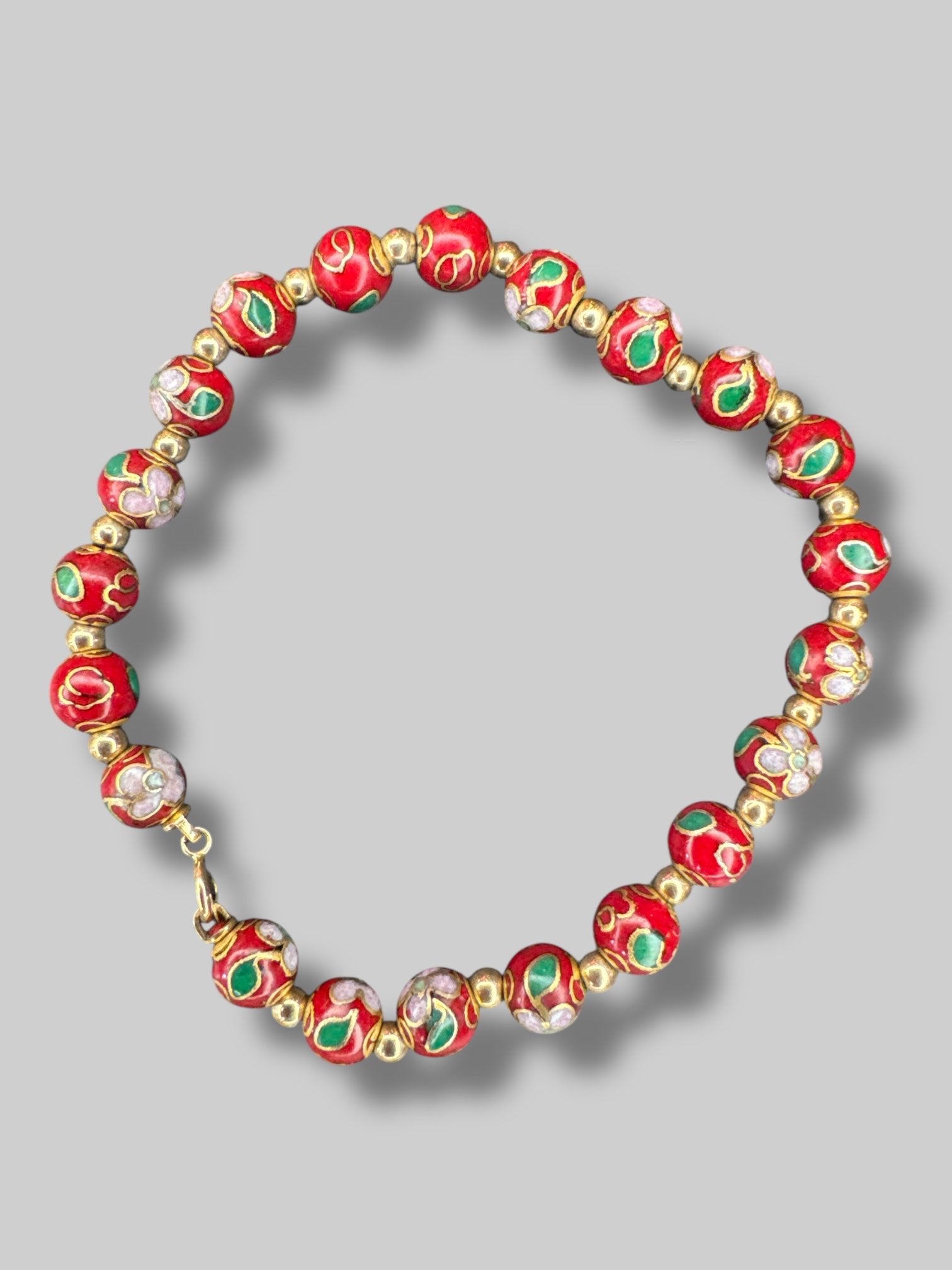 Vintage 30s Cloisonné necklace and bracelet set