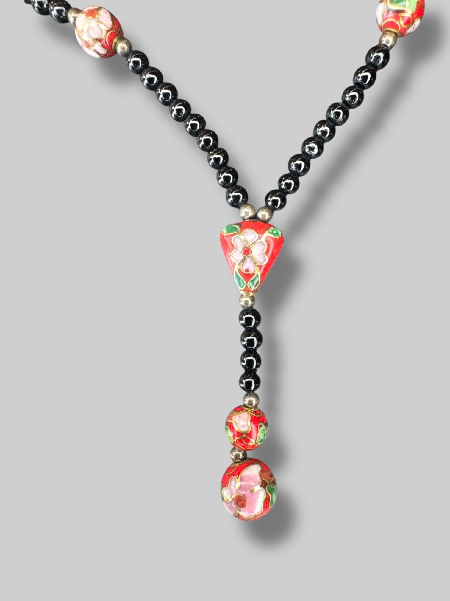 Vintage 30s Cloisonné necklace and bracelet set