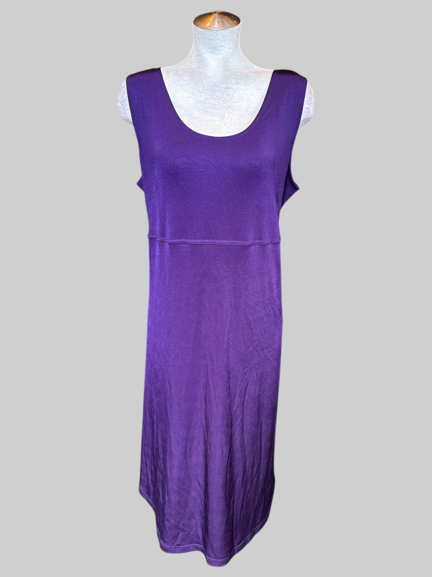 2X Purple stretchy sleeveless dress