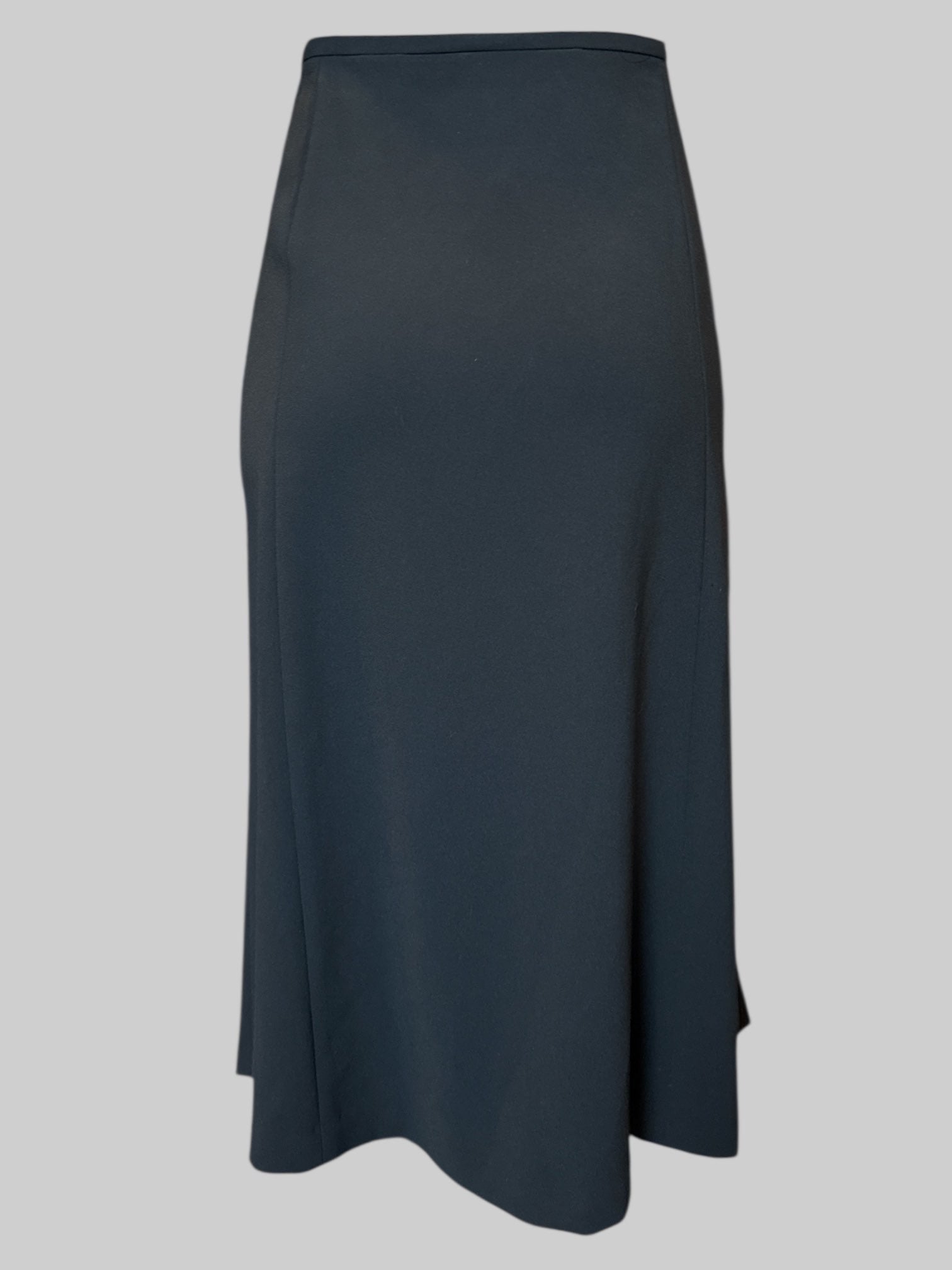 XL Black long faux wrap skirt with zipper on side