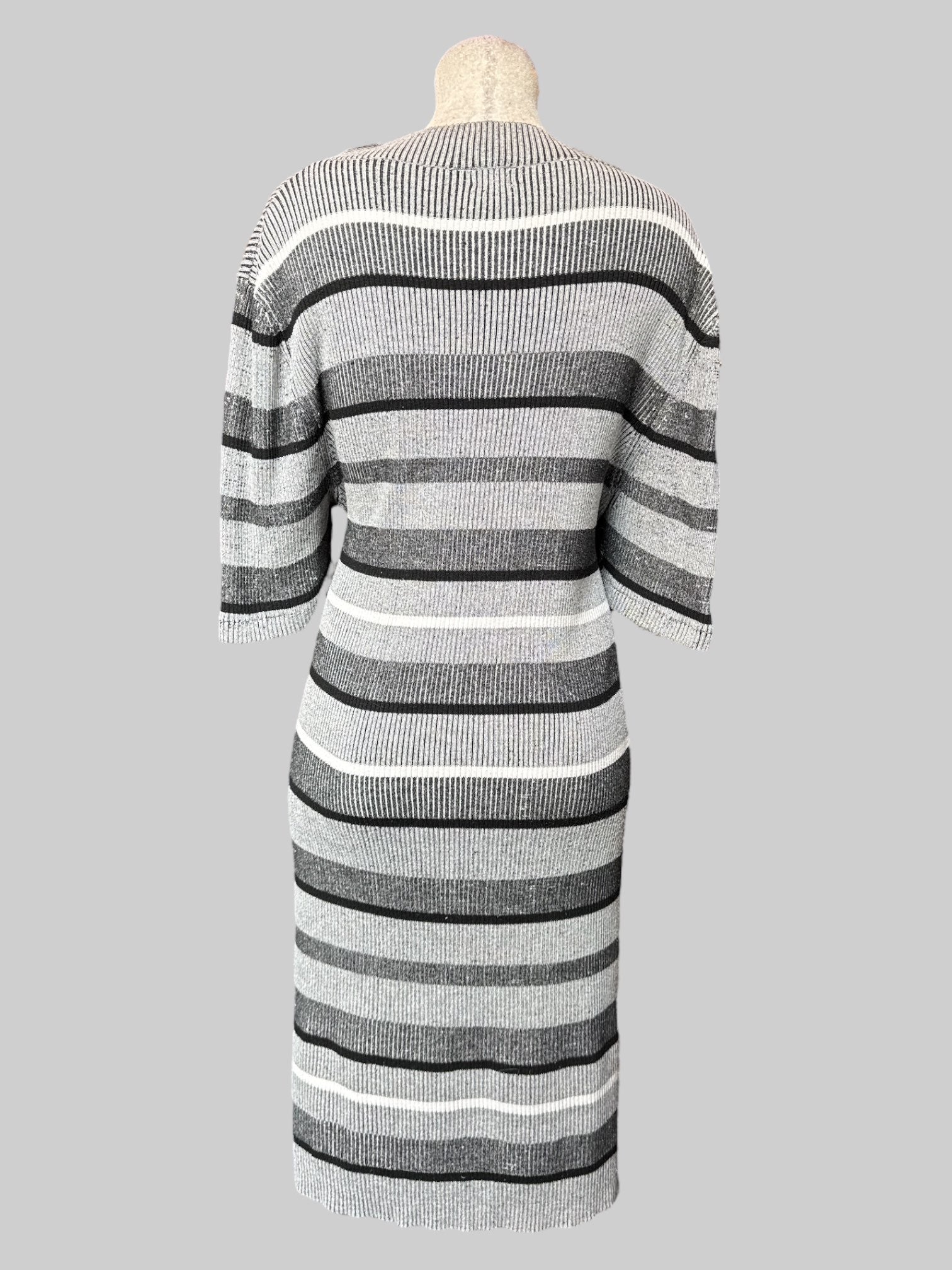 3X Greyscale sweater dress with faux turtle neck