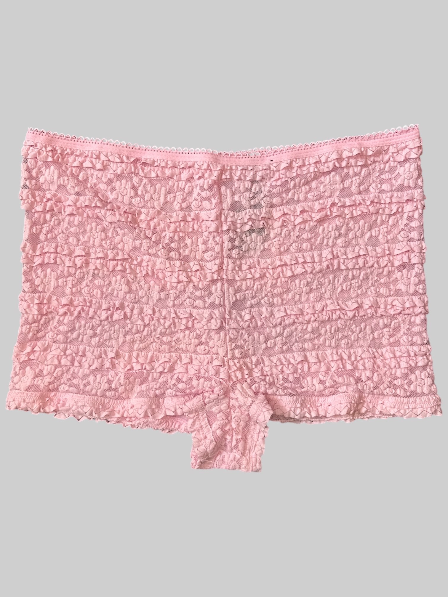 3X Stretchy short shorts with lacey design