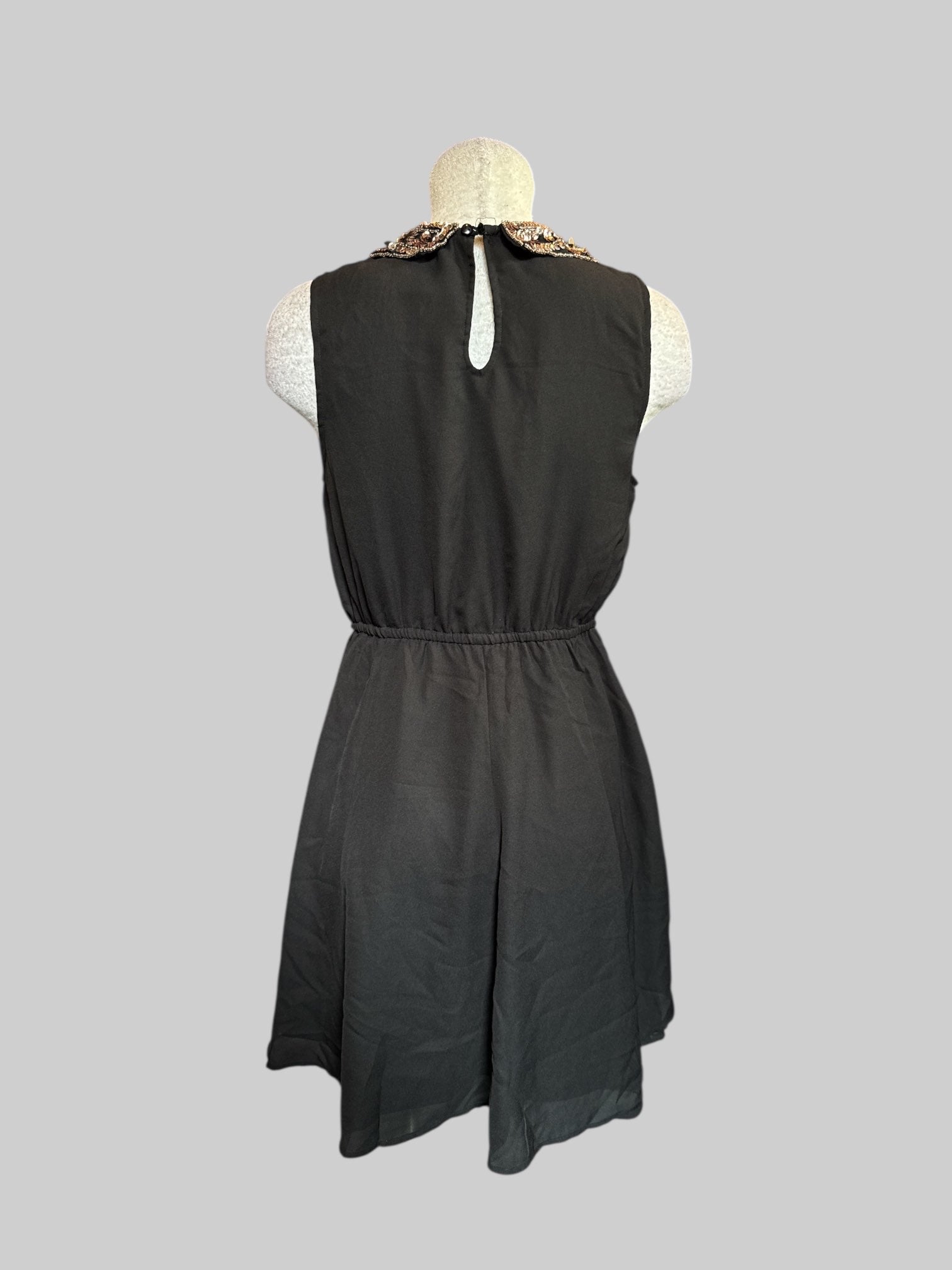 S Black ModCloth layered dress with sequin collar