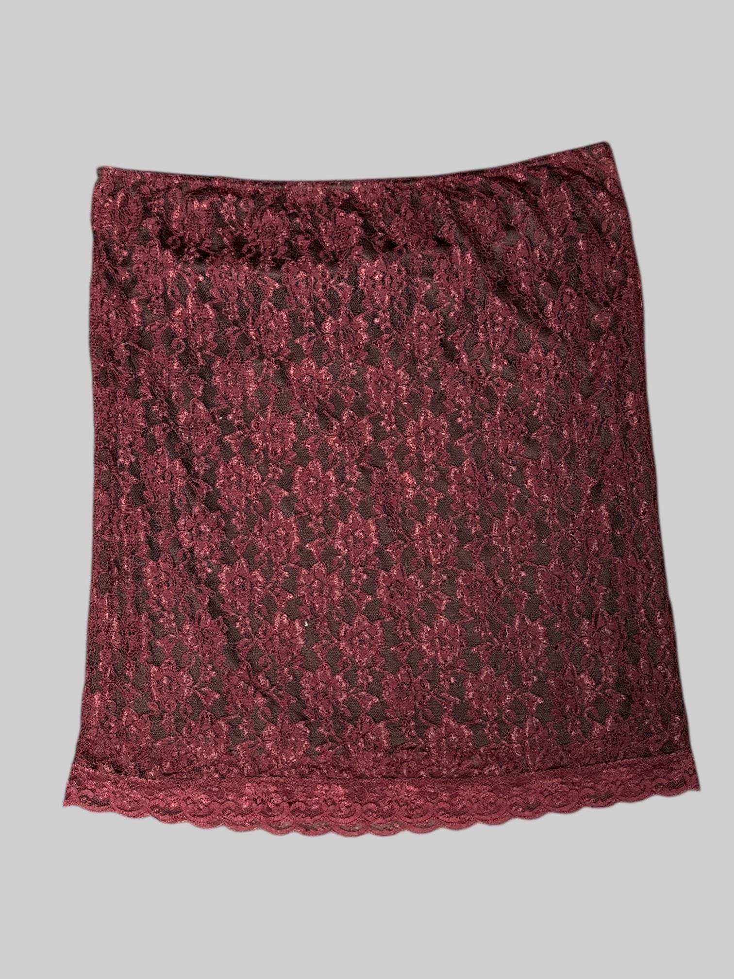 3X Vintage black skirt with purple floral lace overlay
