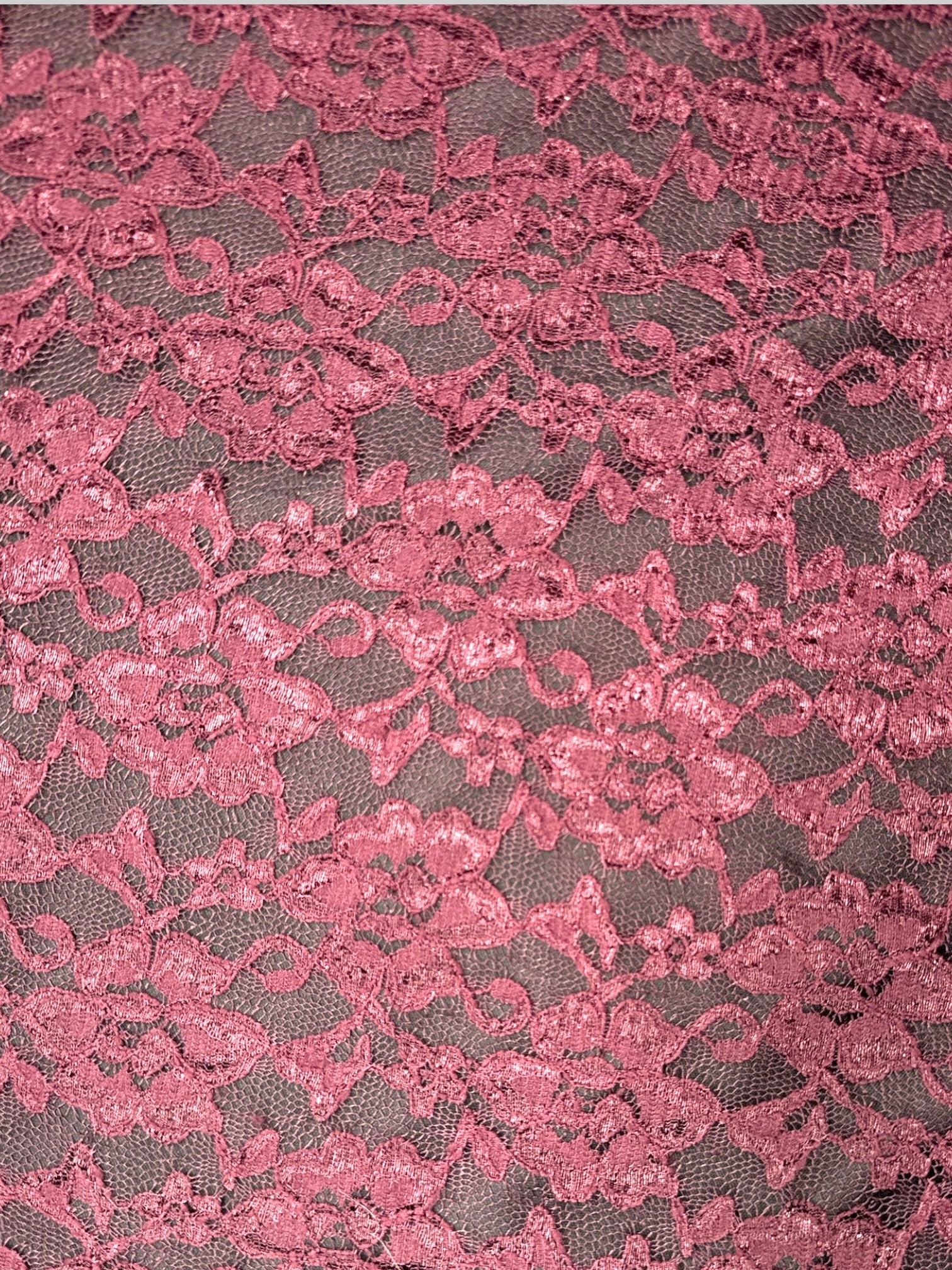 3X Vintage black skirt with purple floral lace overlay