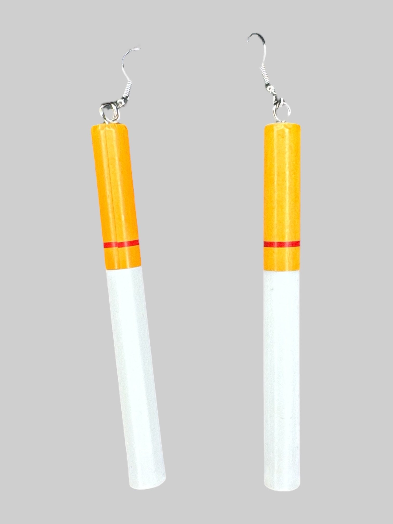 Fake cigarette earrings