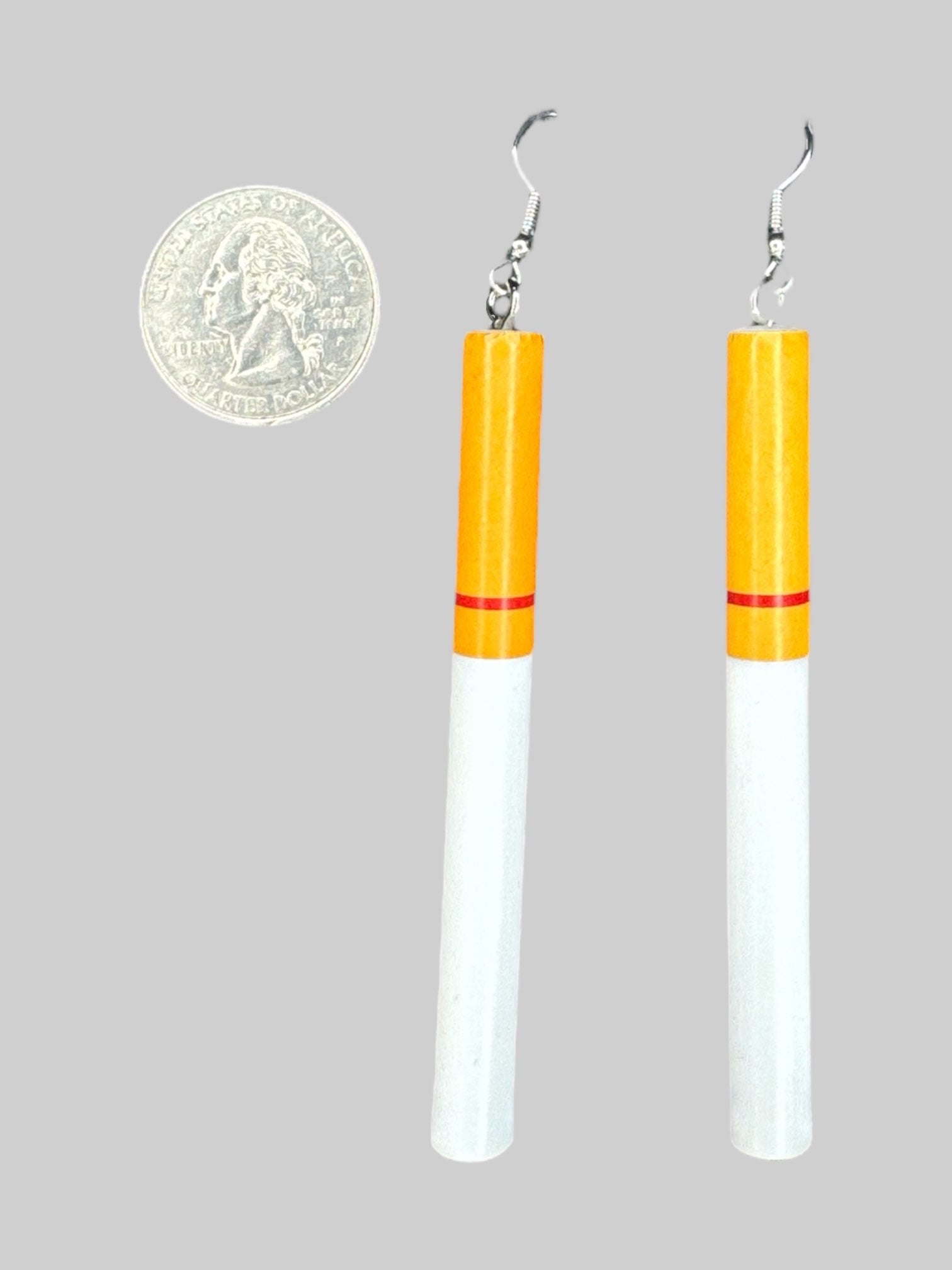 Fake cigarette earrings