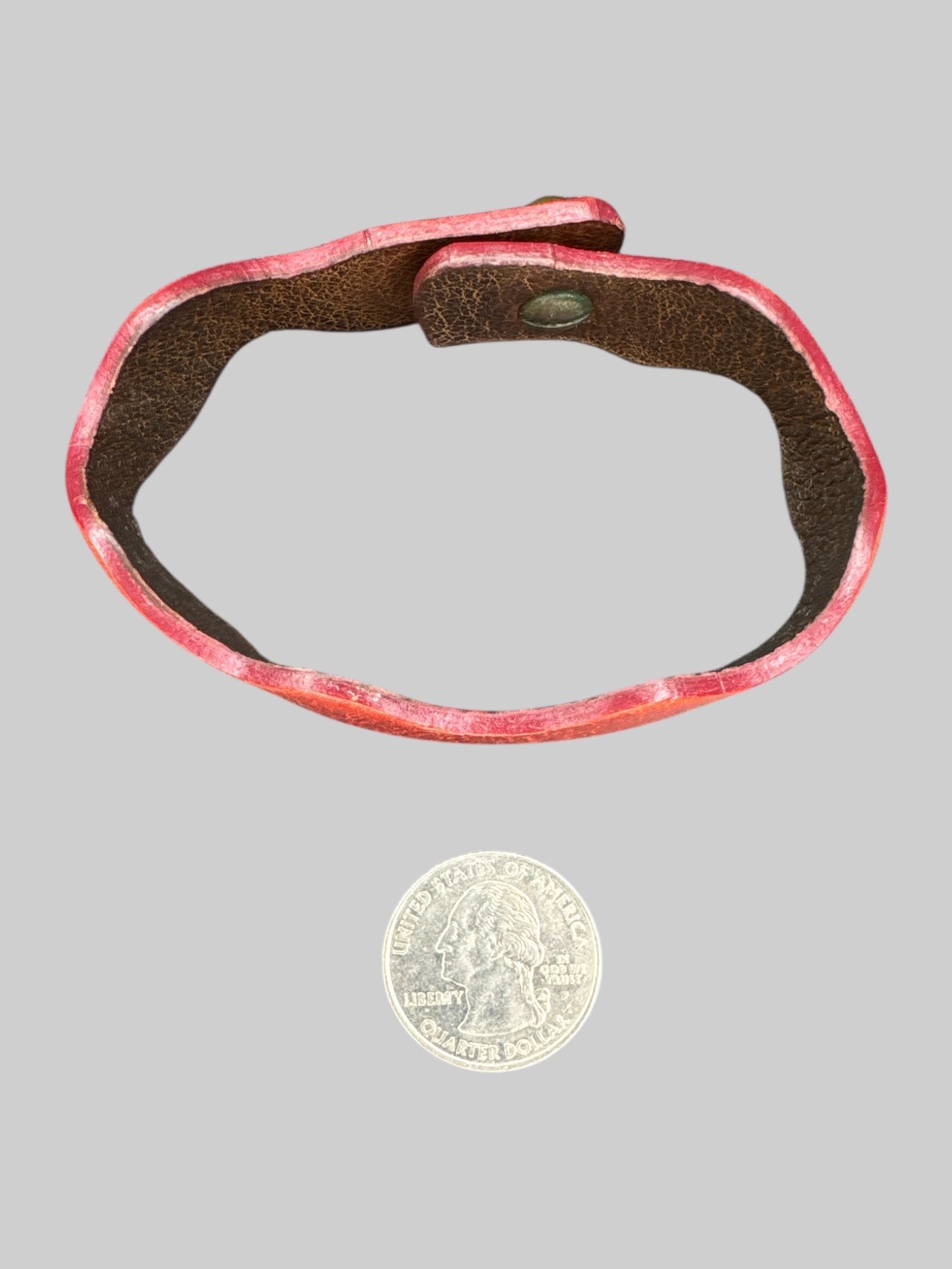 Genuine leather red wavy bracelet