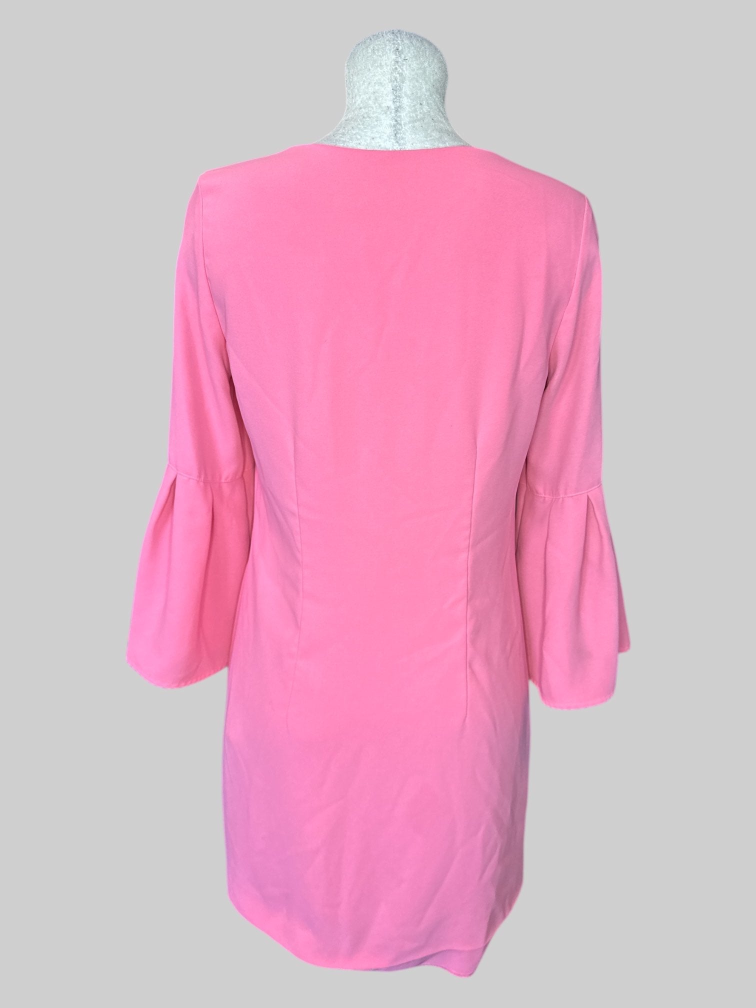 M Pink long sleeve dress with flared sleeves