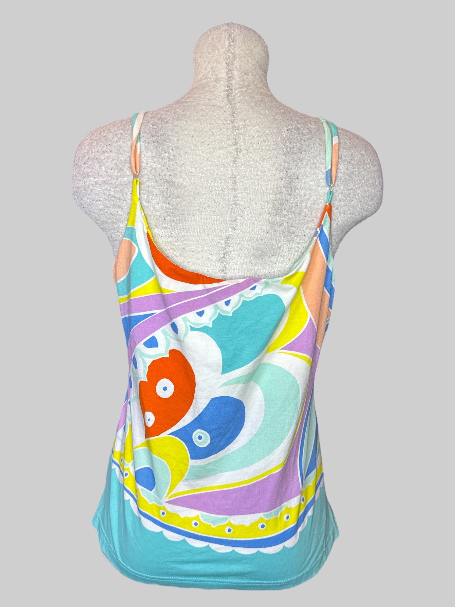 L NWT white sleeveless top with multicolor Paisley design
