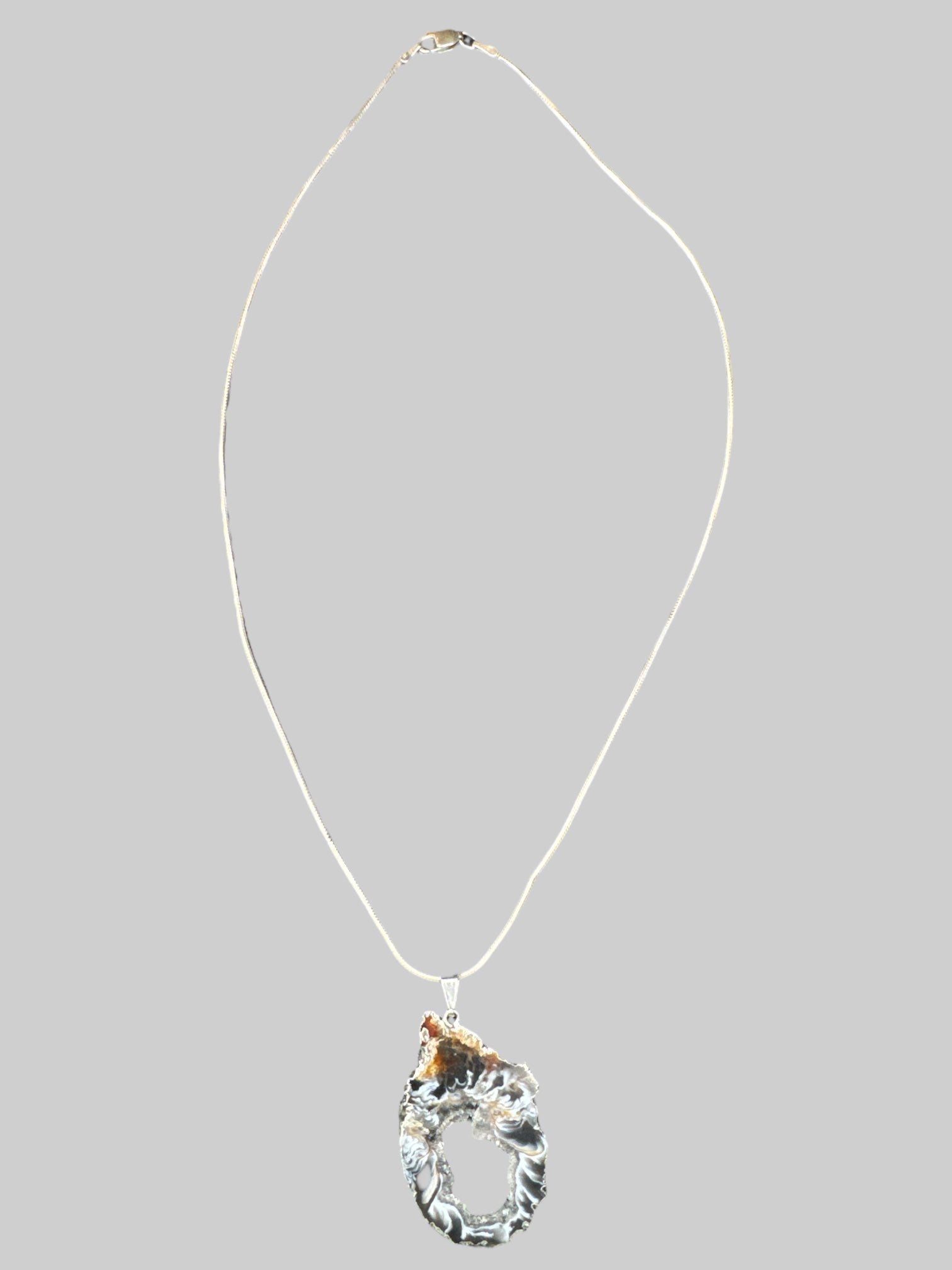 Multicolor geode pendant necklace