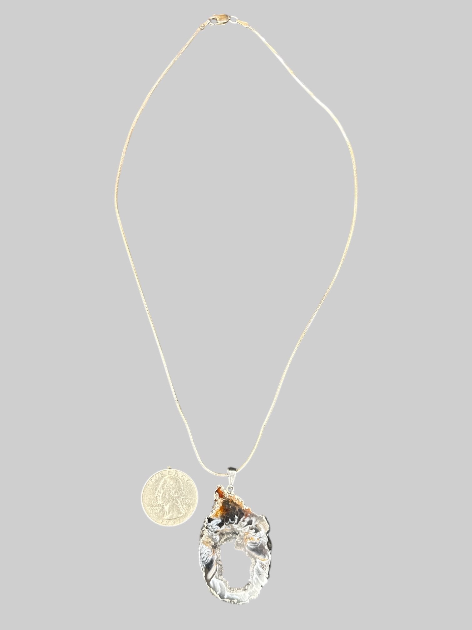 Multicolor geode pendant necklace