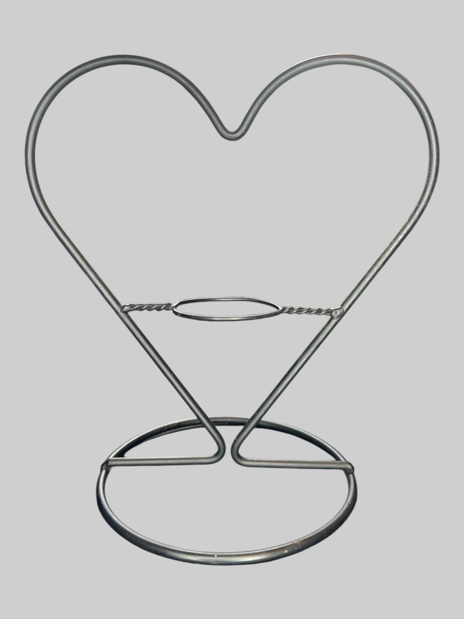 Black heart shaped metal candle holder