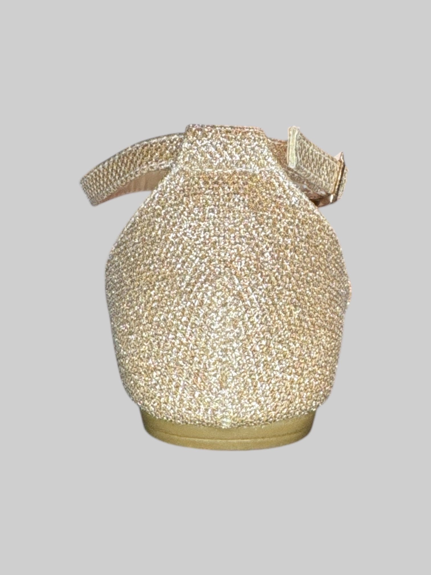 Champagne bedazzled shoe with ankle strap
