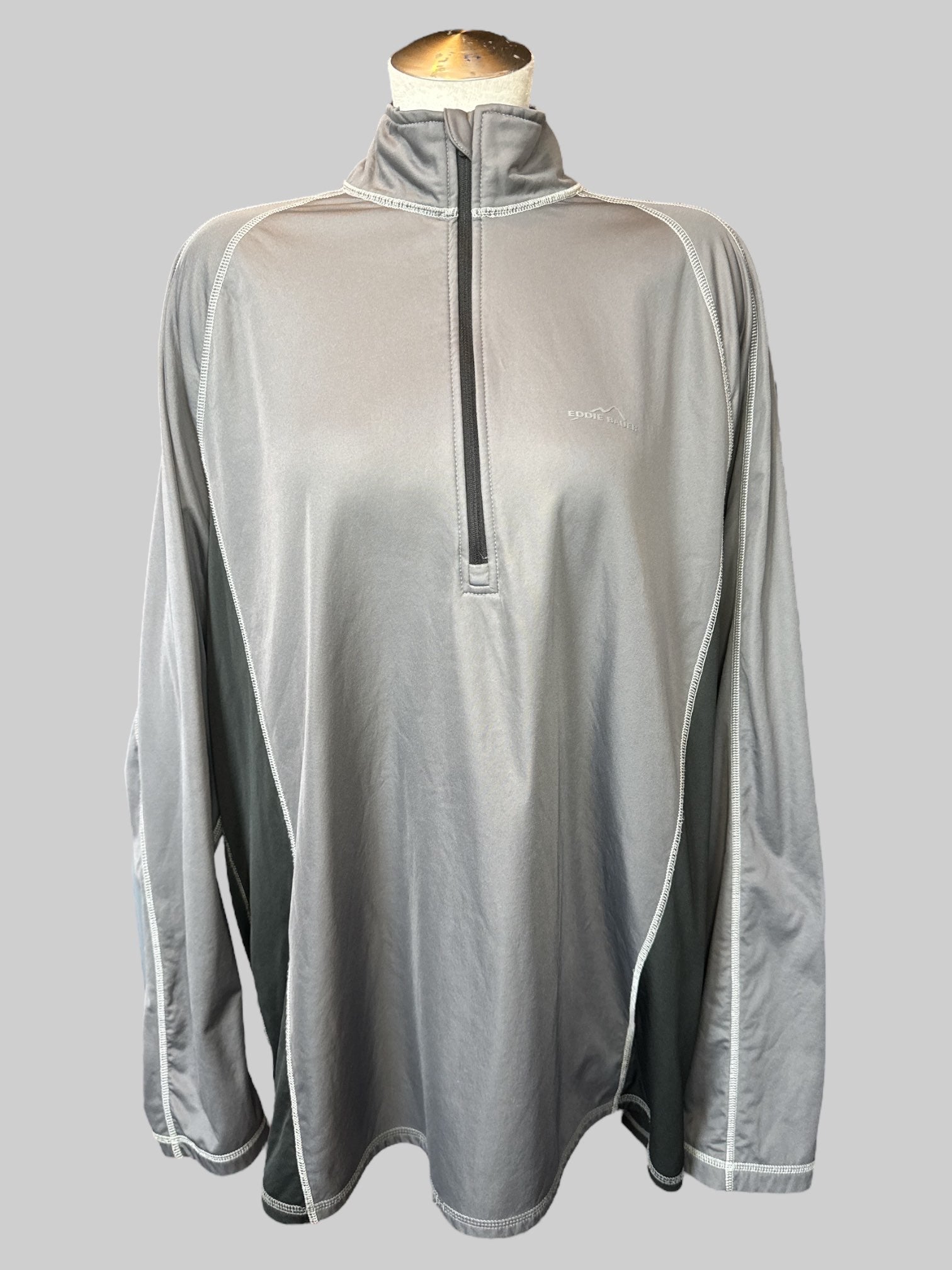 1X Grey half zip jacket with fleece lining