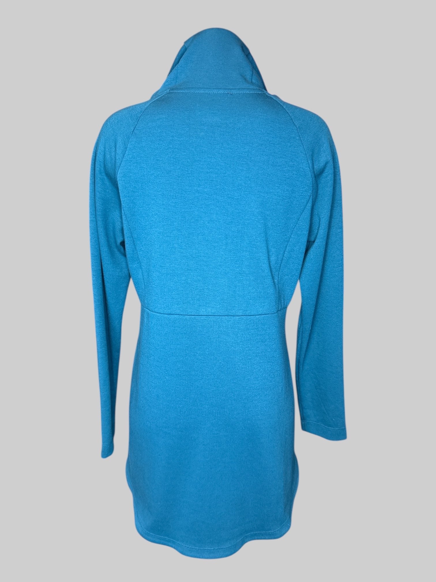 M Teal long zip up hoodie with pockets