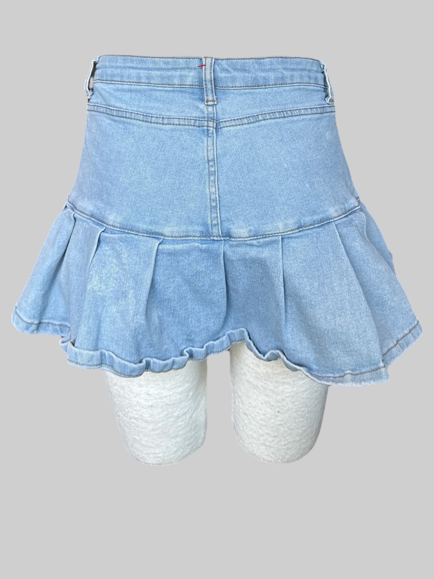 M Light blue bleach tie dye short skort