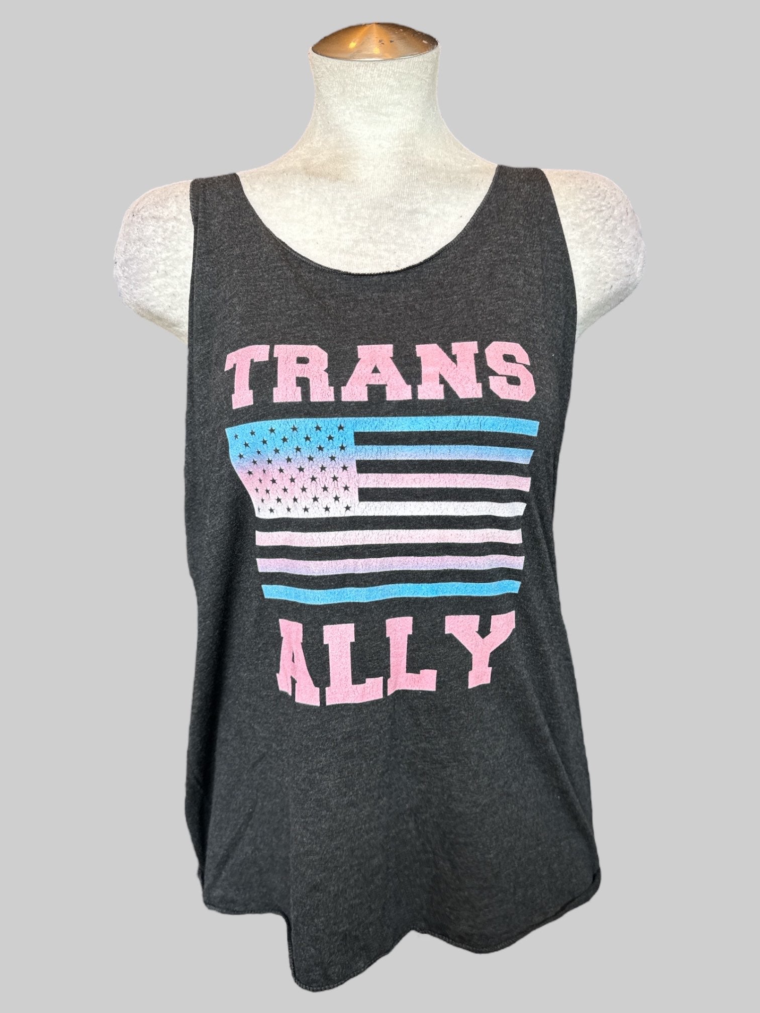 L “TRANS ALLY” racer back tank top