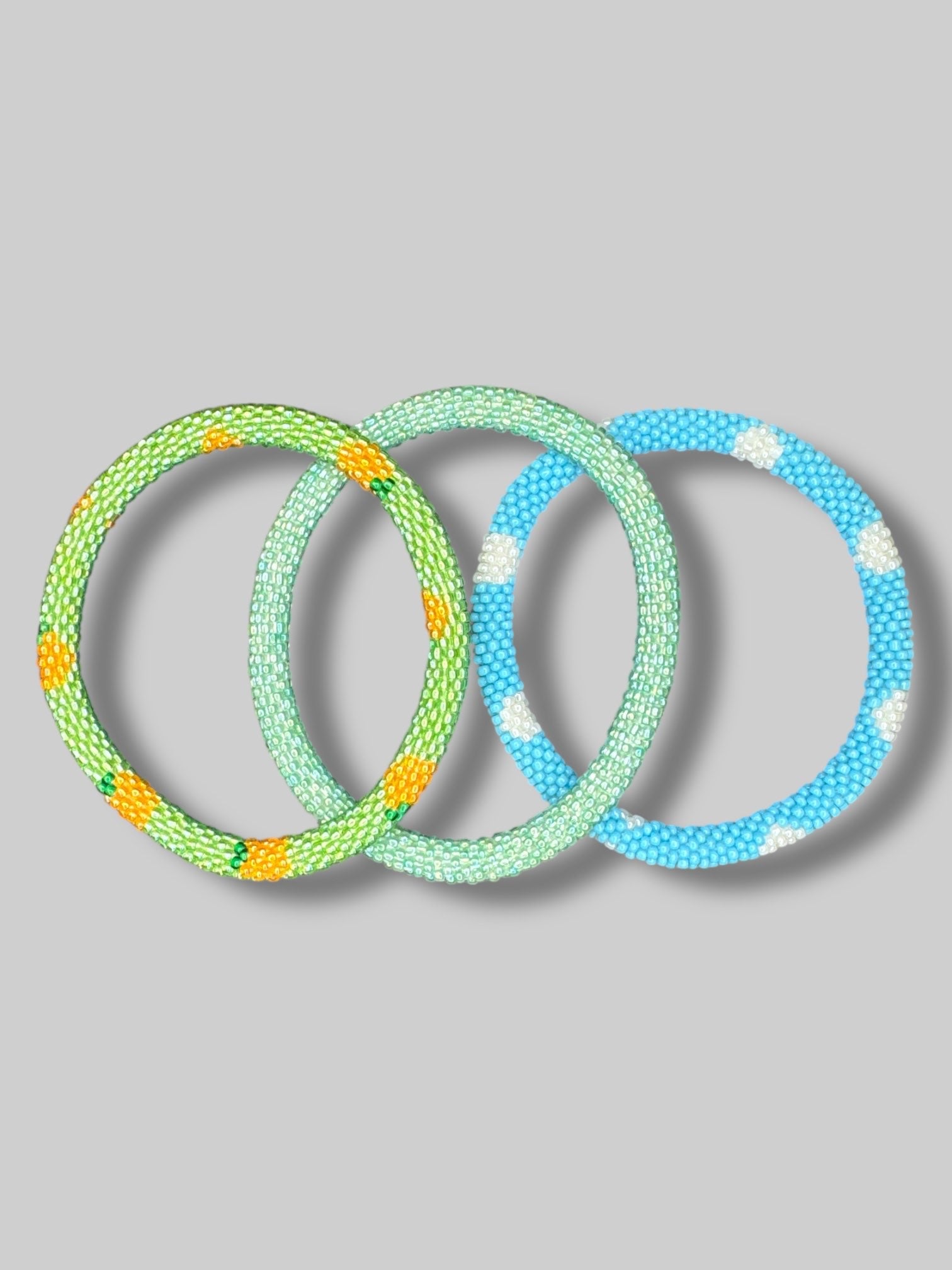 Set a three beaded bracelets with different designs