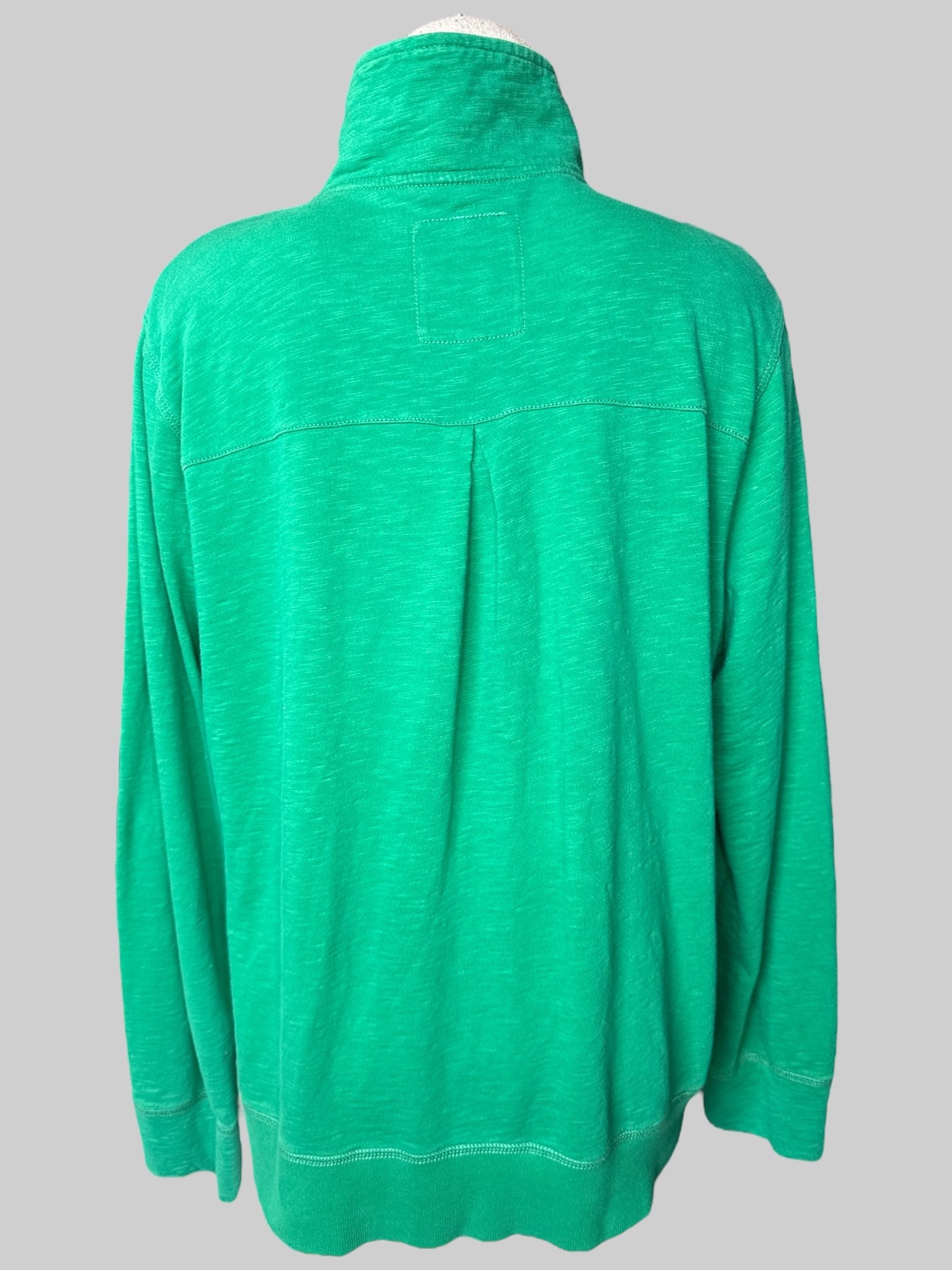 0X Green button down sweater with pockets