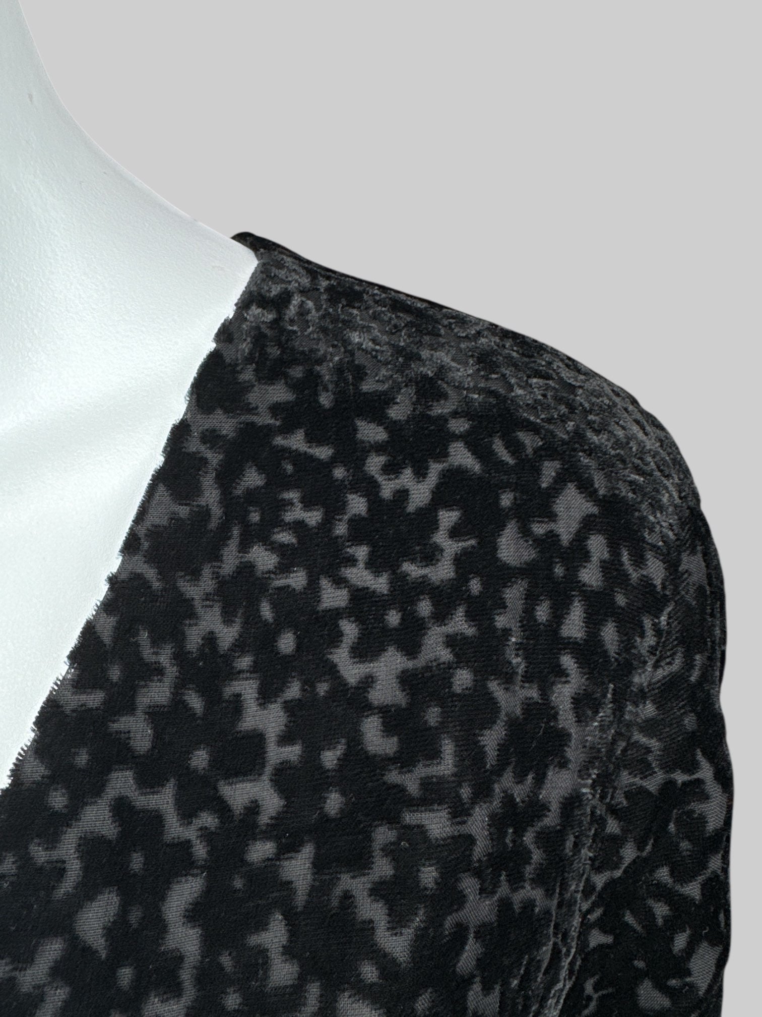 S NWT black long sleeve sheer dress with floral, velvet burnout, design, and mesh was with embroidery and sequin