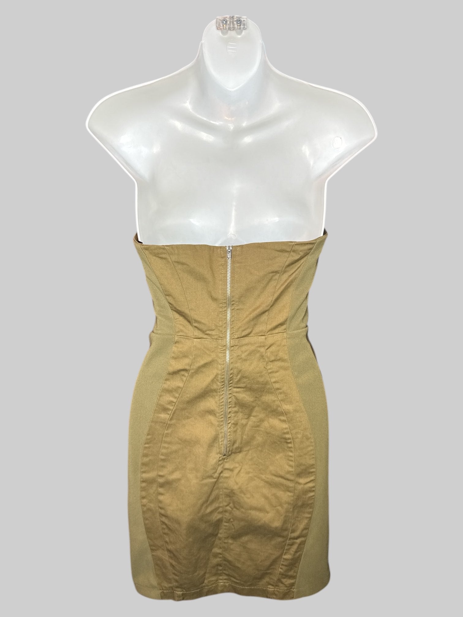 XS Brown with zipper on back, and body con design