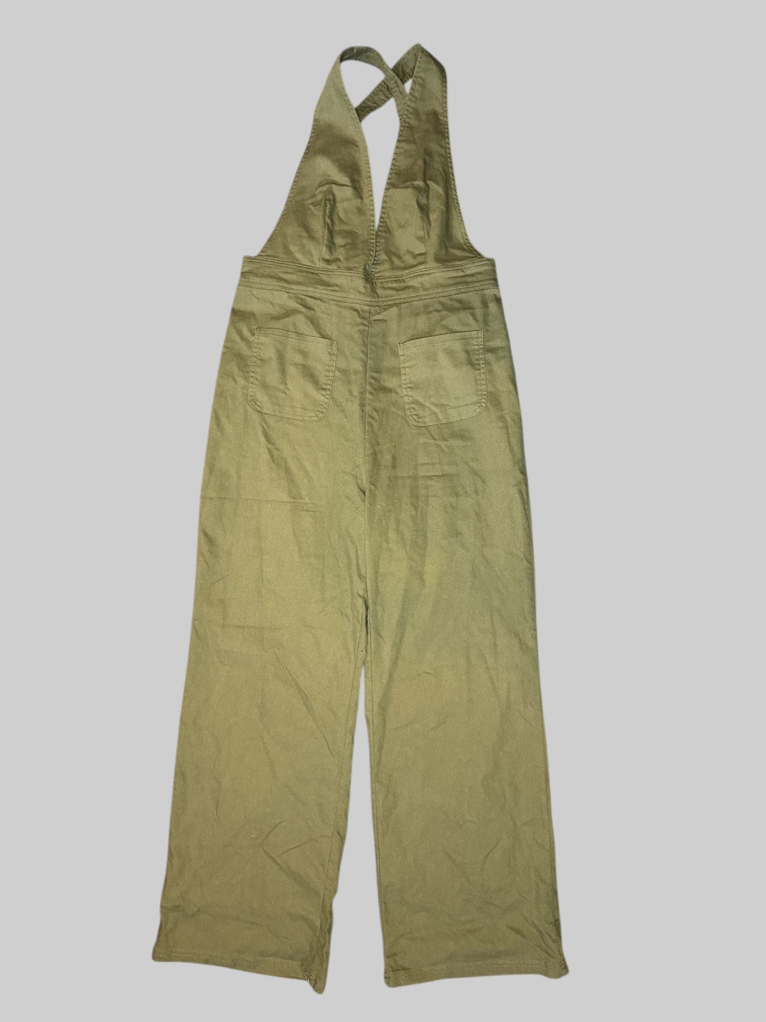 XL Forest green stirrups with straps, pockets, and zipper closure on front
