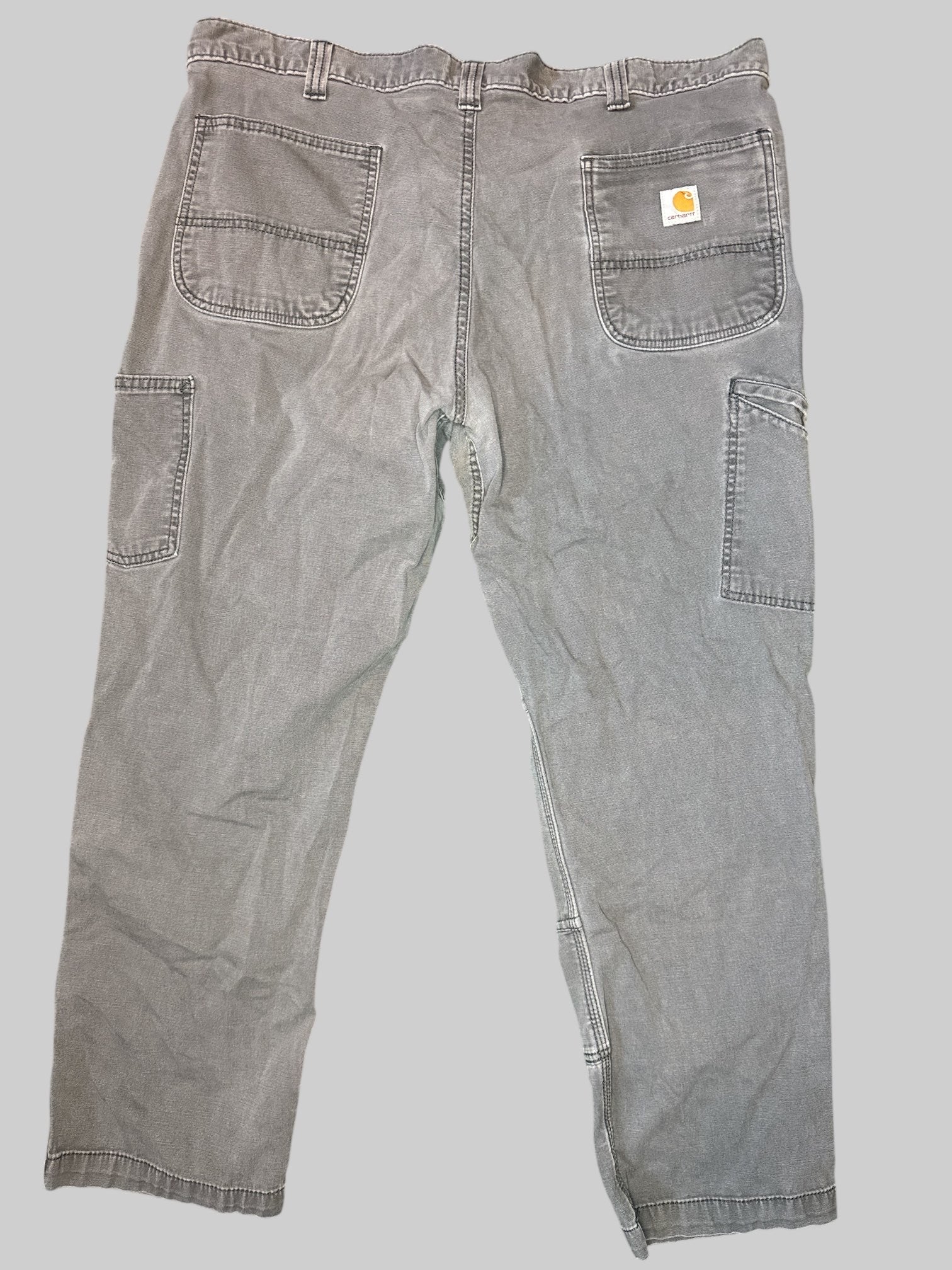 0X Grey washed out reinforced pants with pockets, and belt loops