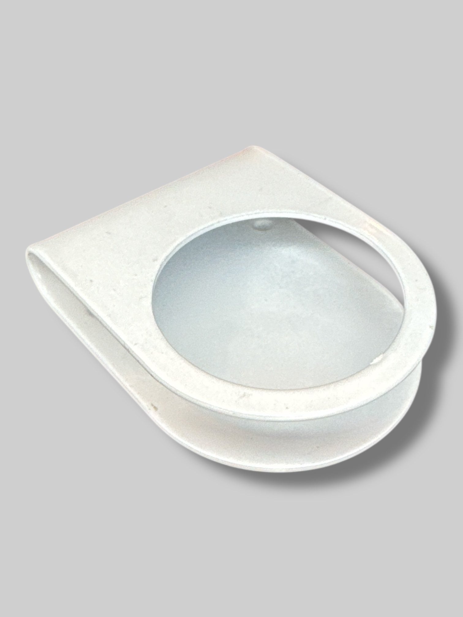Small white metal candle holder