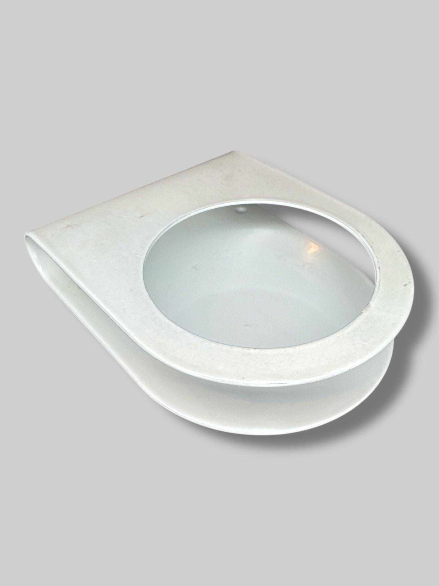 Large white metal candle holder