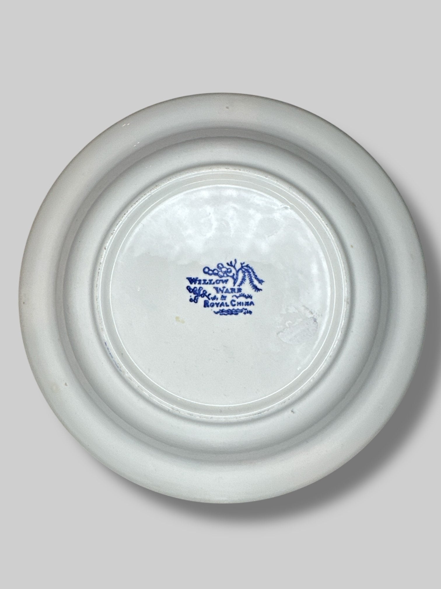 Willow Ware China bowl with blue ornate design