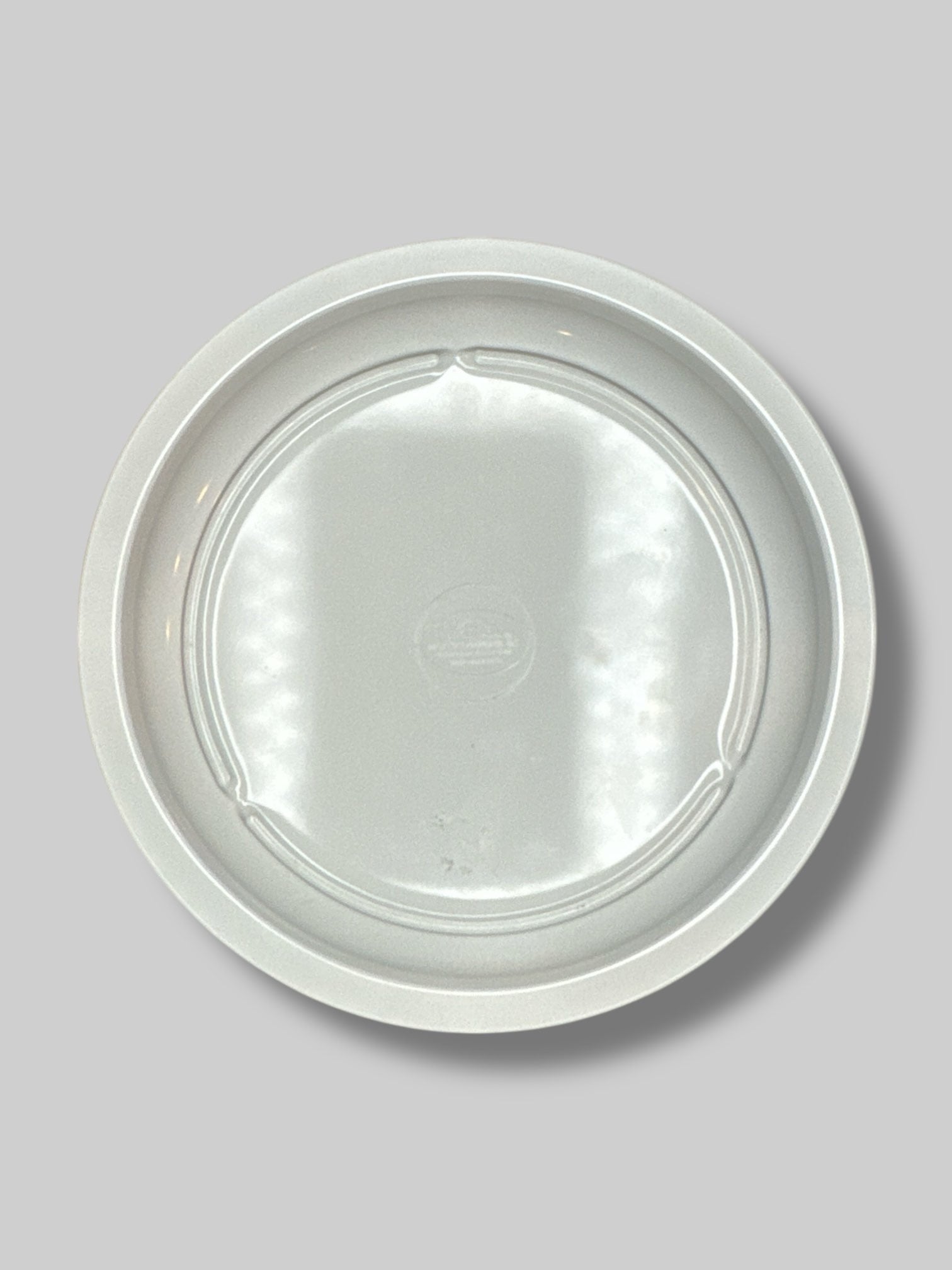 White plastic plate with Mother earth graphic